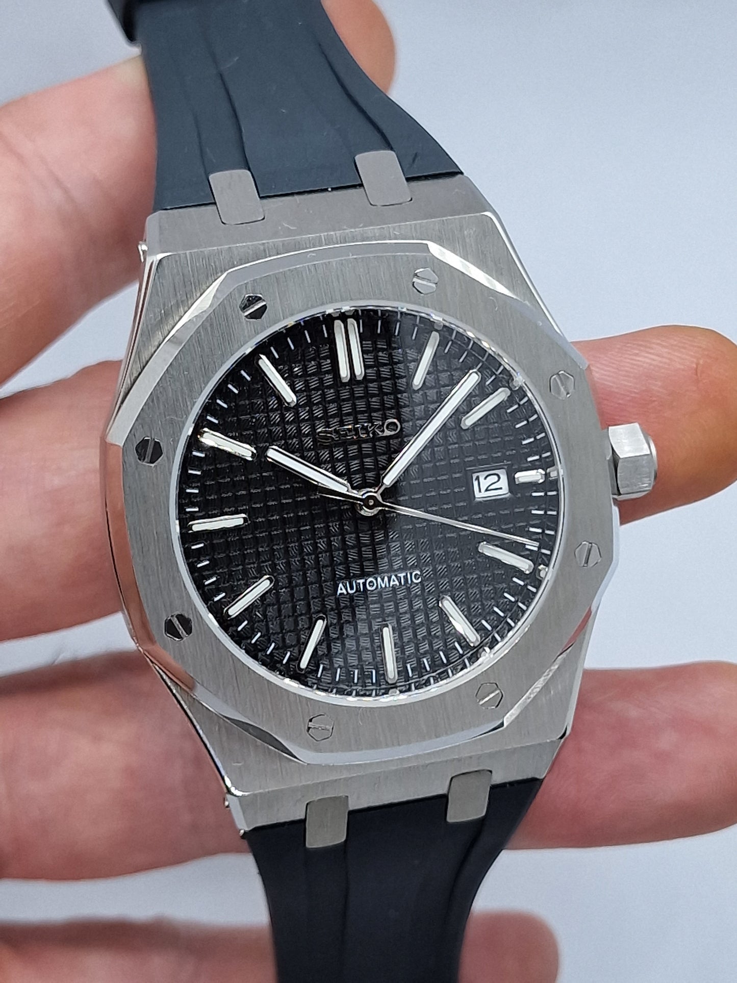 Seiko Mod Seikoak Royal Oak Nh35 Automatic 40mm Custom Sapphire Glass