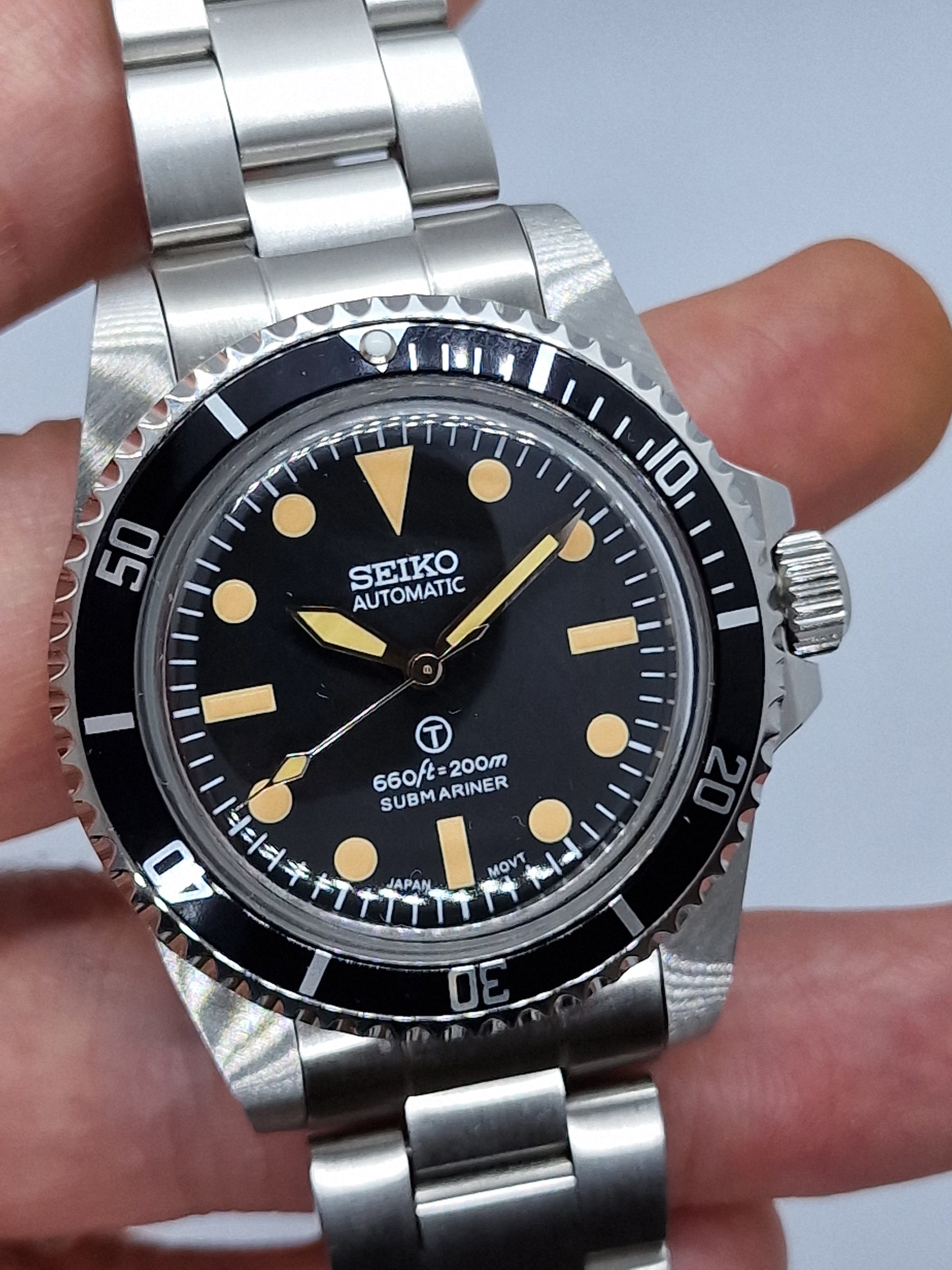 Seiko Mod Milsub Submariner Nero Nh35 automatico 39mm – Dwatchmod