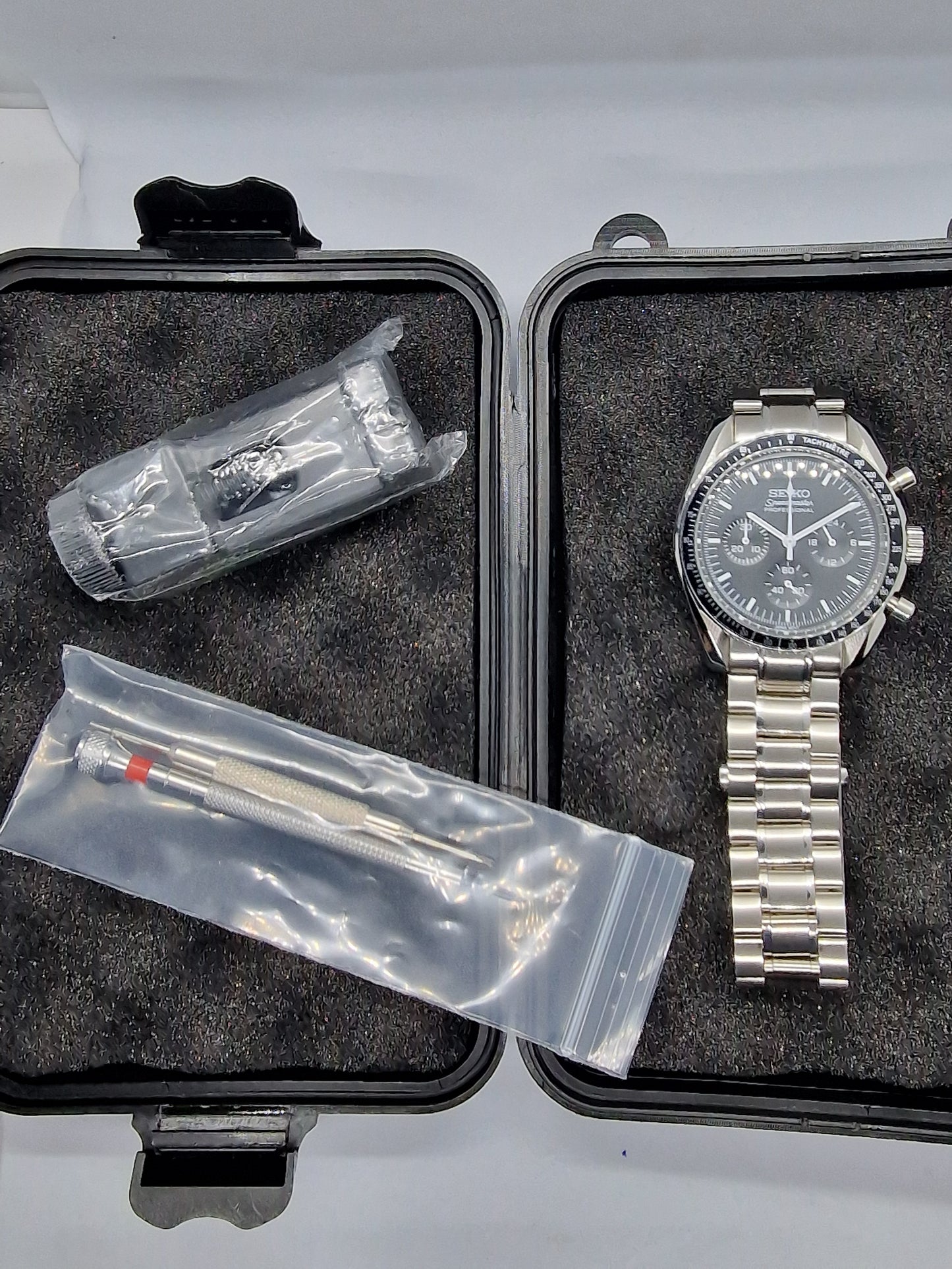 Seiko Mod Speedmaster Moonwatch Cronografo Vk63 quarzo 40 mm lunetta ceramica