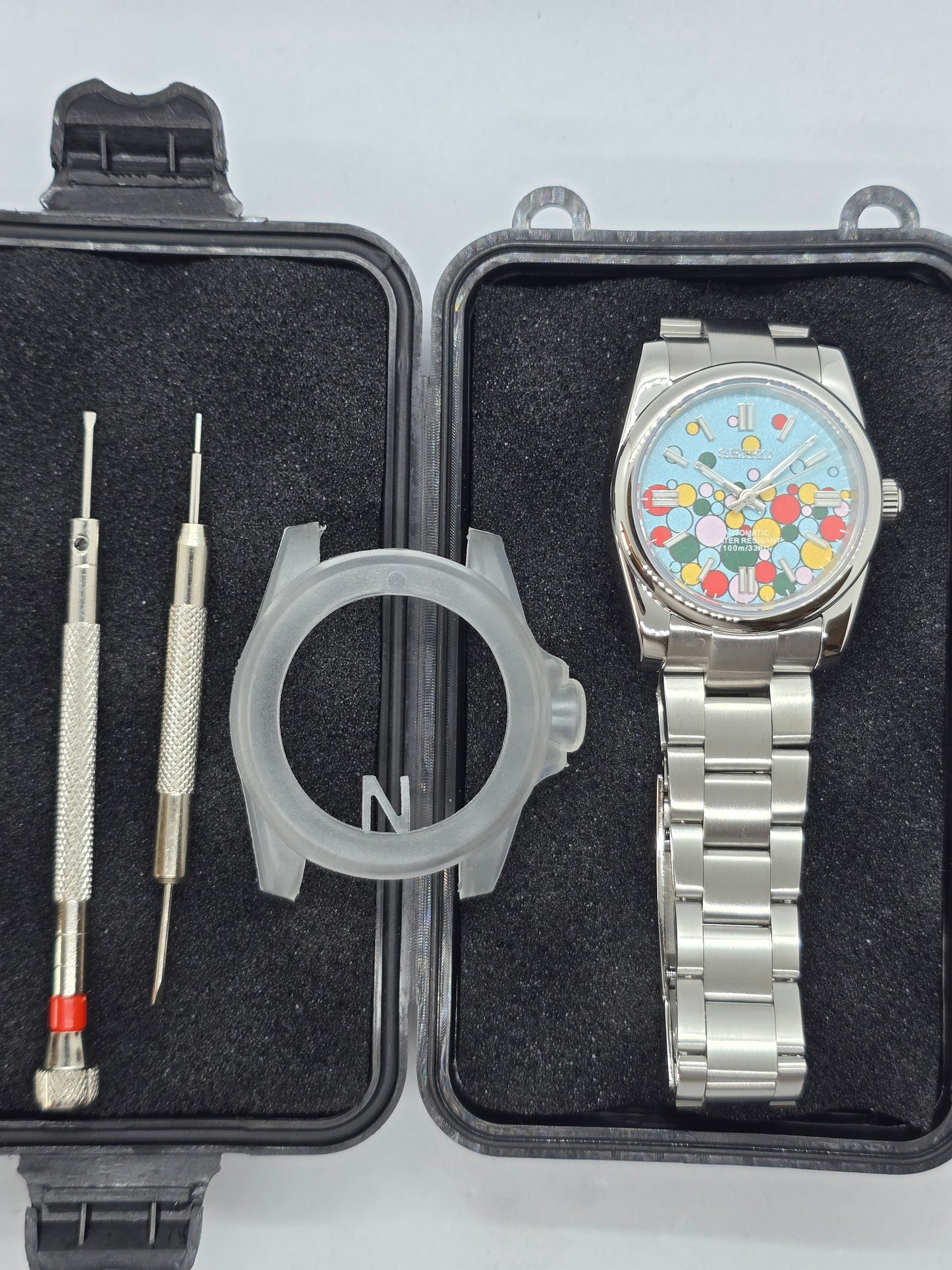 Seiko Mod Bubble Balloons Nh35 automatico 36mm Oyster vetro zaffiro