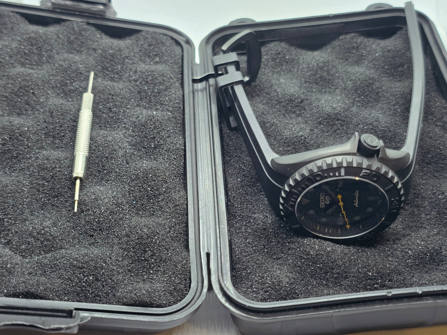 Seiko Mod Nh36 automatico 42mm vetro zaffiro con cinturino nero