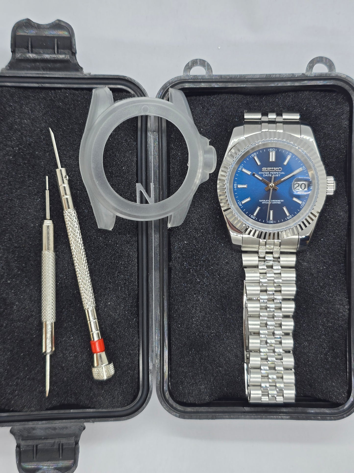 Seiko Mod Datejust blu Nh35 automatico 39mm