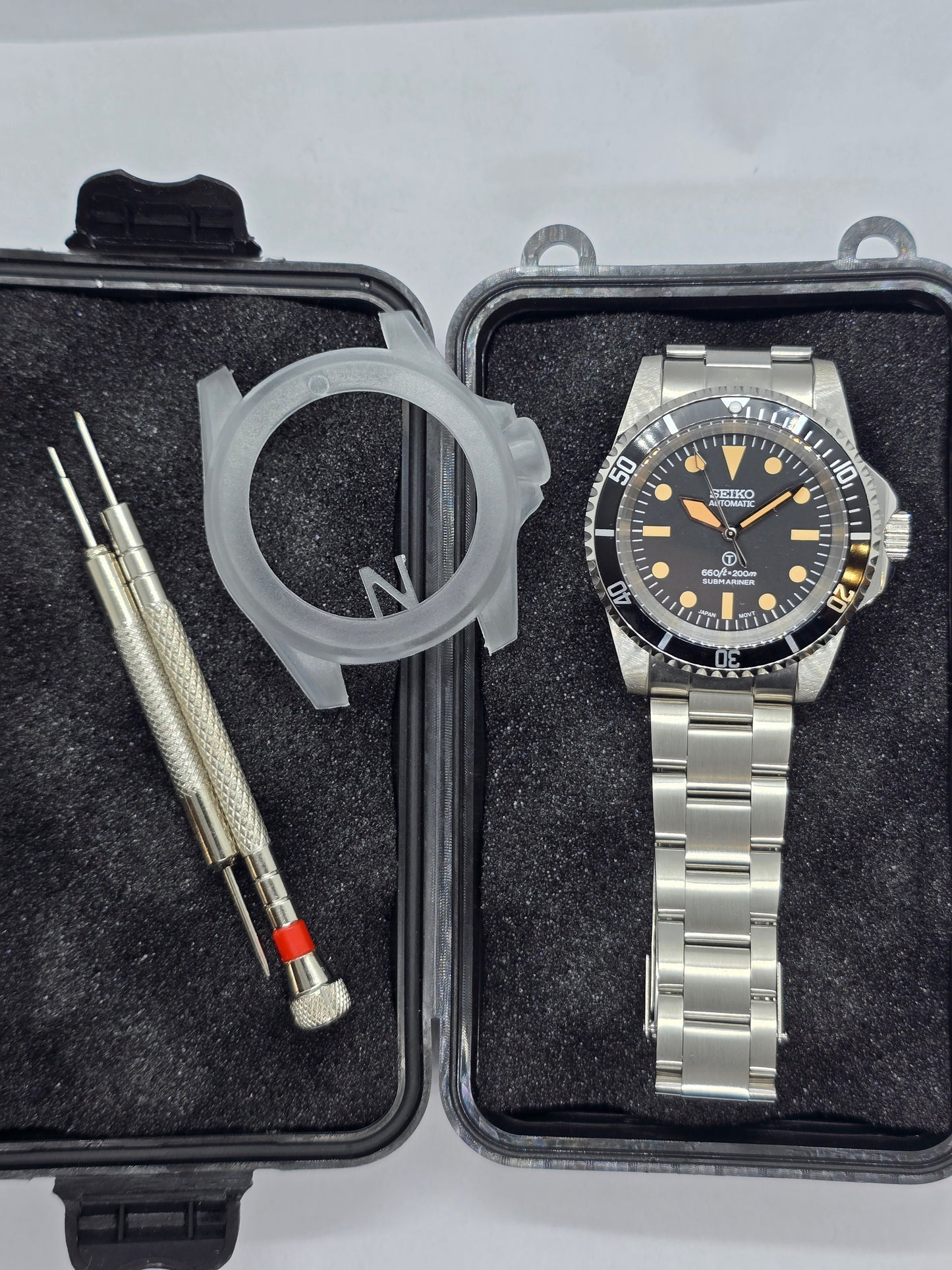 Seiko Mod Milsub Submariner Nh35 automatico vetro zaffiro