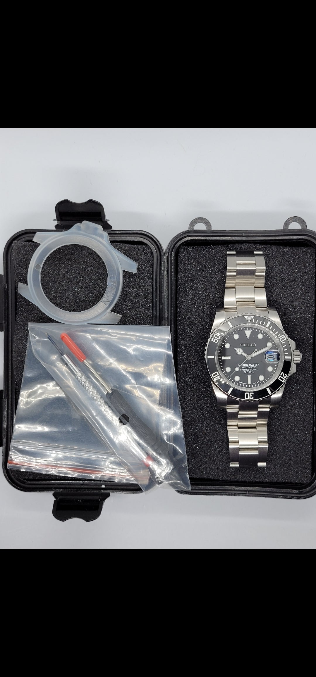 Seiko Mod Submariner nero Nh35 automatico 40 mm lunetta ceramica