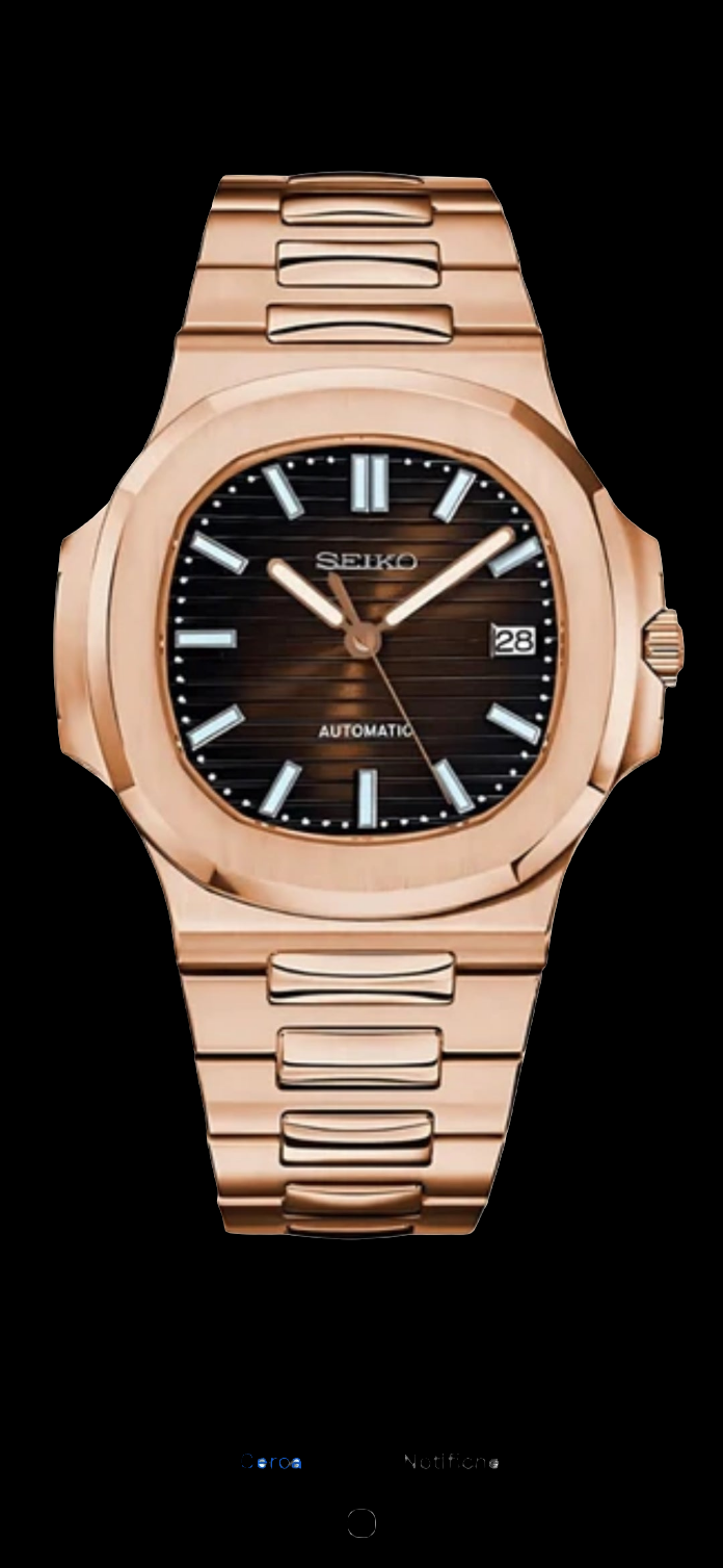 Seiko Mod Nautilus oro rosa Nh35 automatico 40mm vetro zaffiro