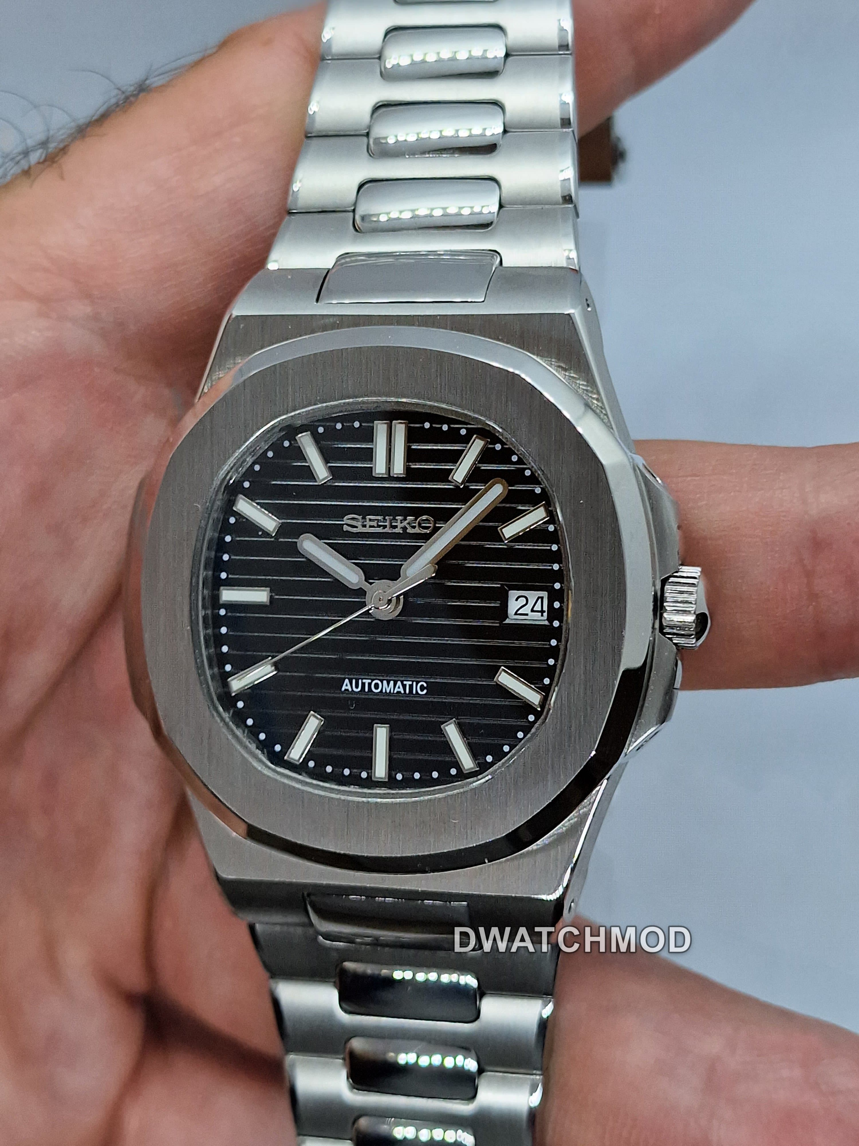 Orologio Mod Nautilus nero Nh35 automatico 40 mm vetro zaffiro — foto 3