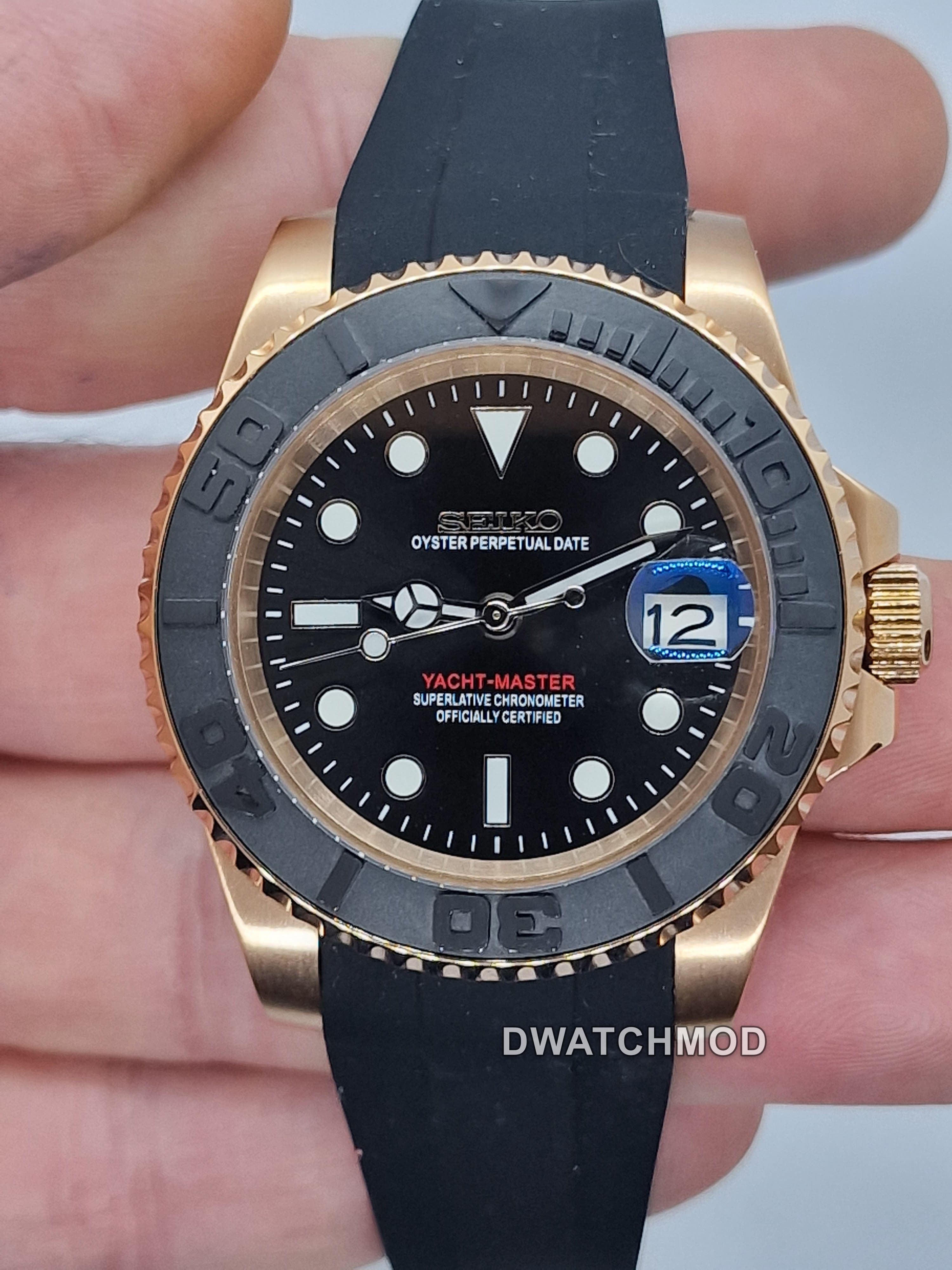 Orologio Mod Yachtmaster oro rosa Nh35 automatico 40 mm vetro zaffiro