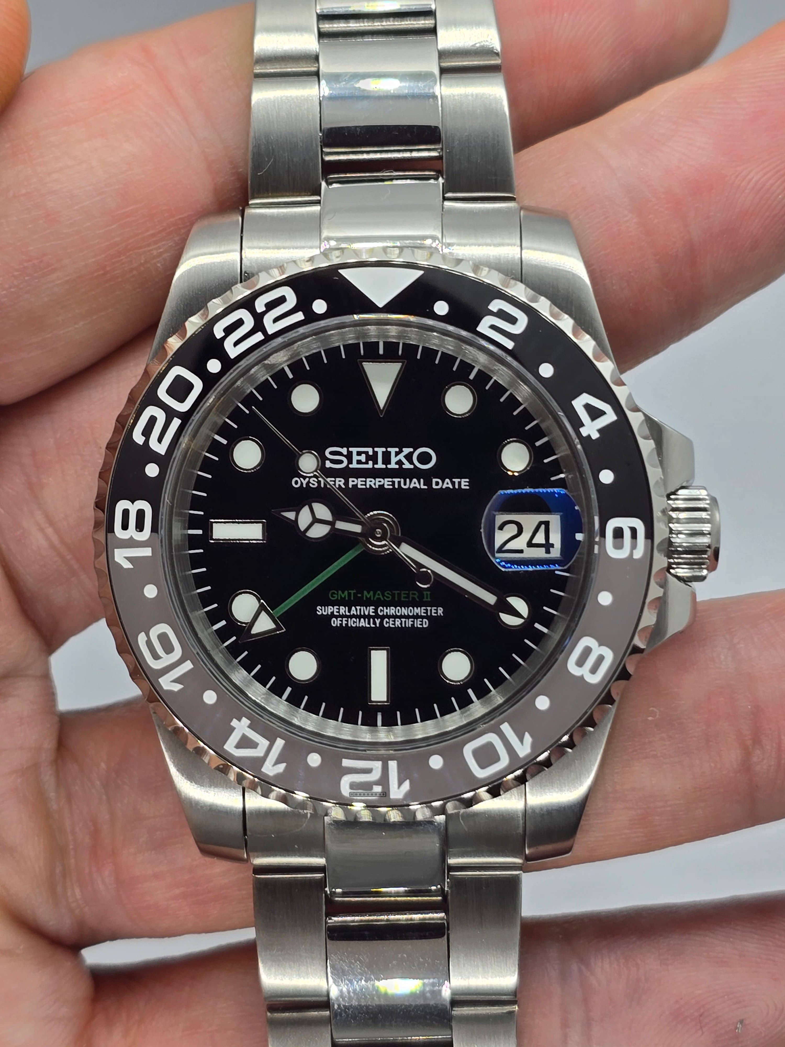 Orologio Mod Gmt Bruce Wayne Nh34 automatico 40mm vetro zaffiro cinturino Oyster