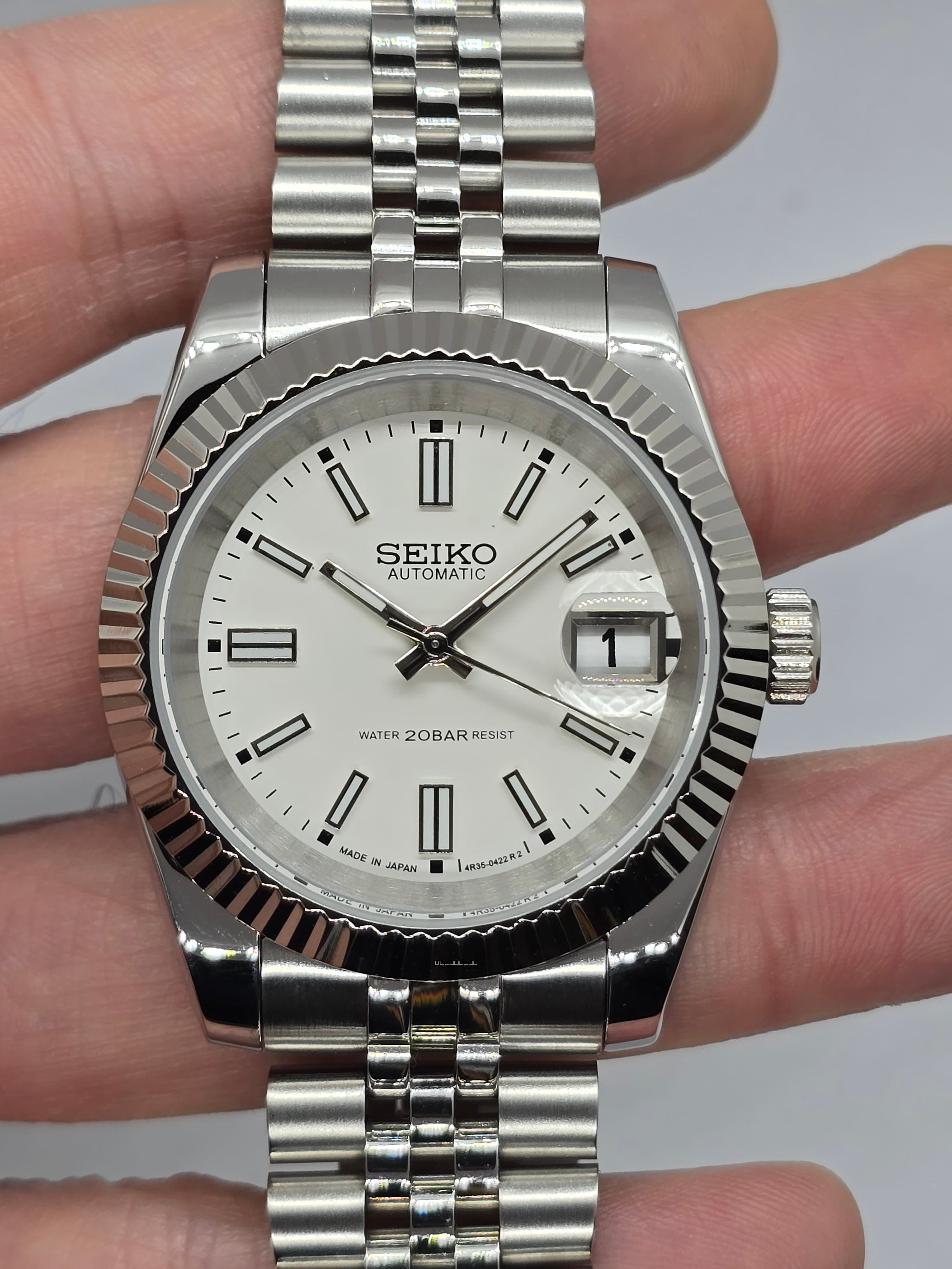 Orologio Mod Datejust bianco Nh35 automatico 39mm vetro zaffiro cinturino Jubilee