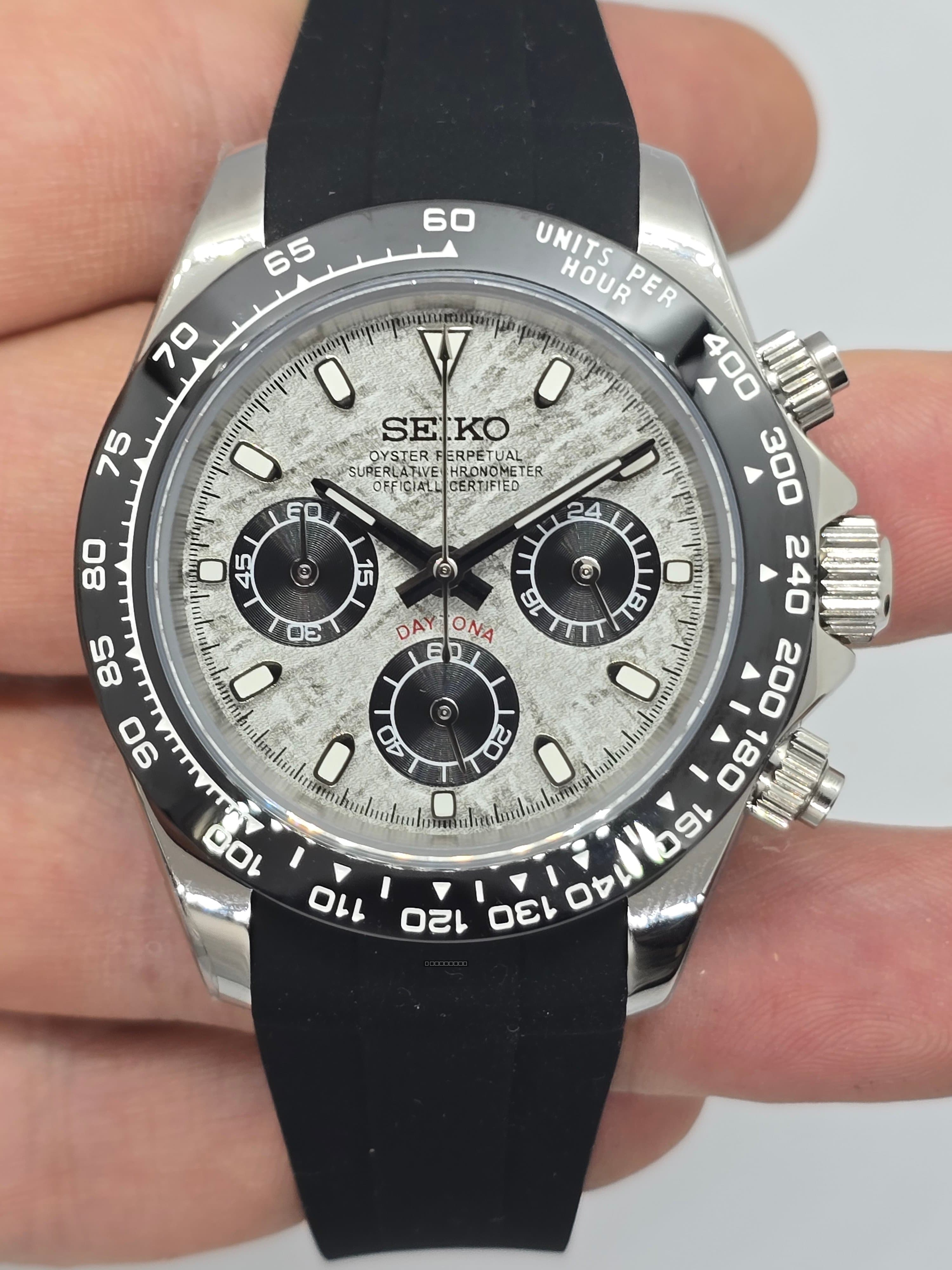 Orologio Mod Daytona Meteorite cronografo Vk63 quarzo 40mm vetro zaffiro