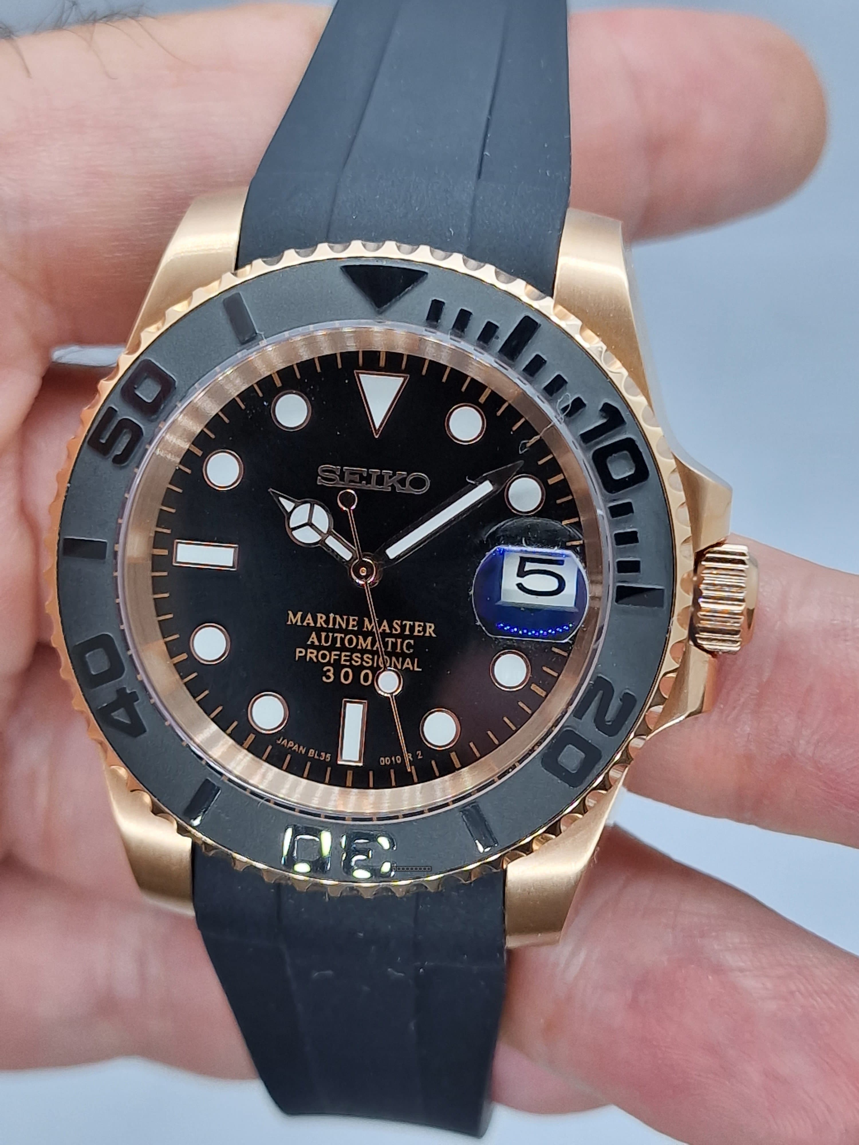 Orologio Mod Yachtmaster oro rosa Nh35 automatico vetro zaffiro 40mm