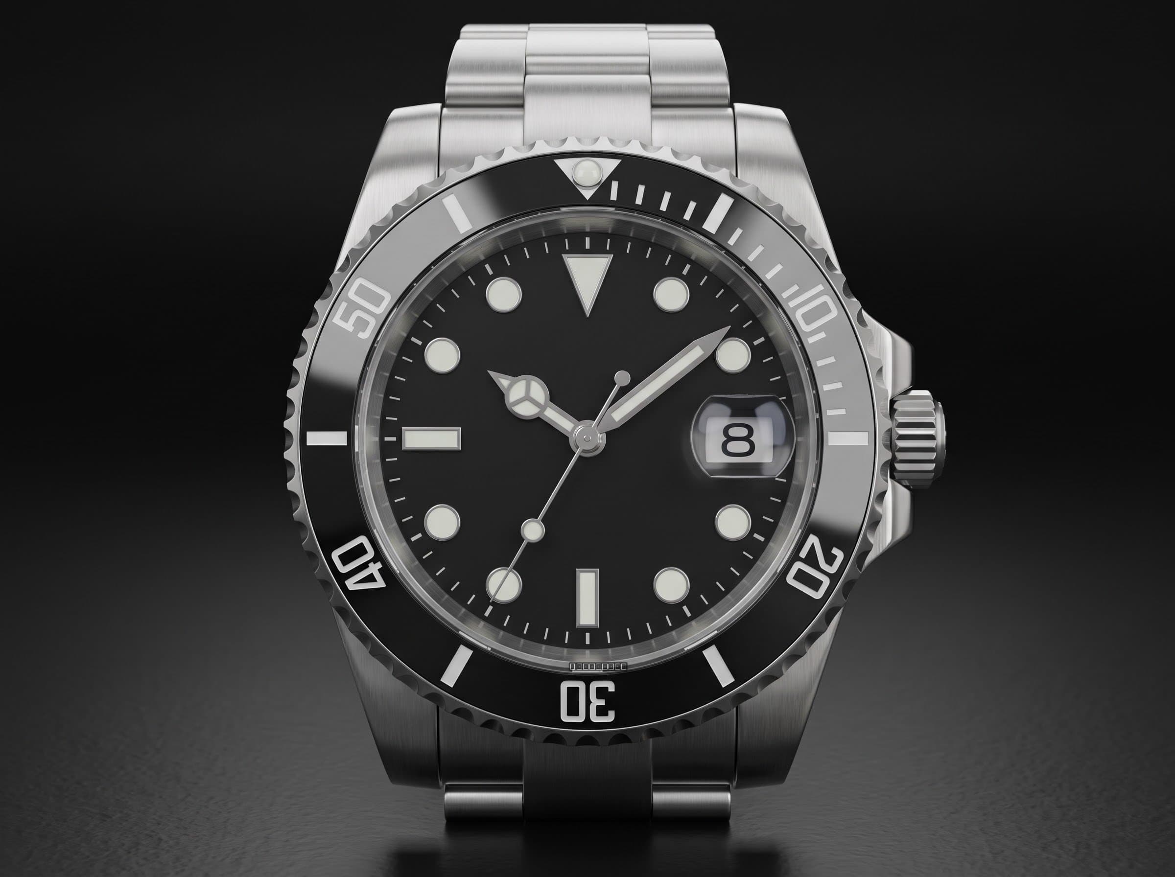 Orologio Mod Submariner nero no logo Nh35 automatico vetro zaffiro