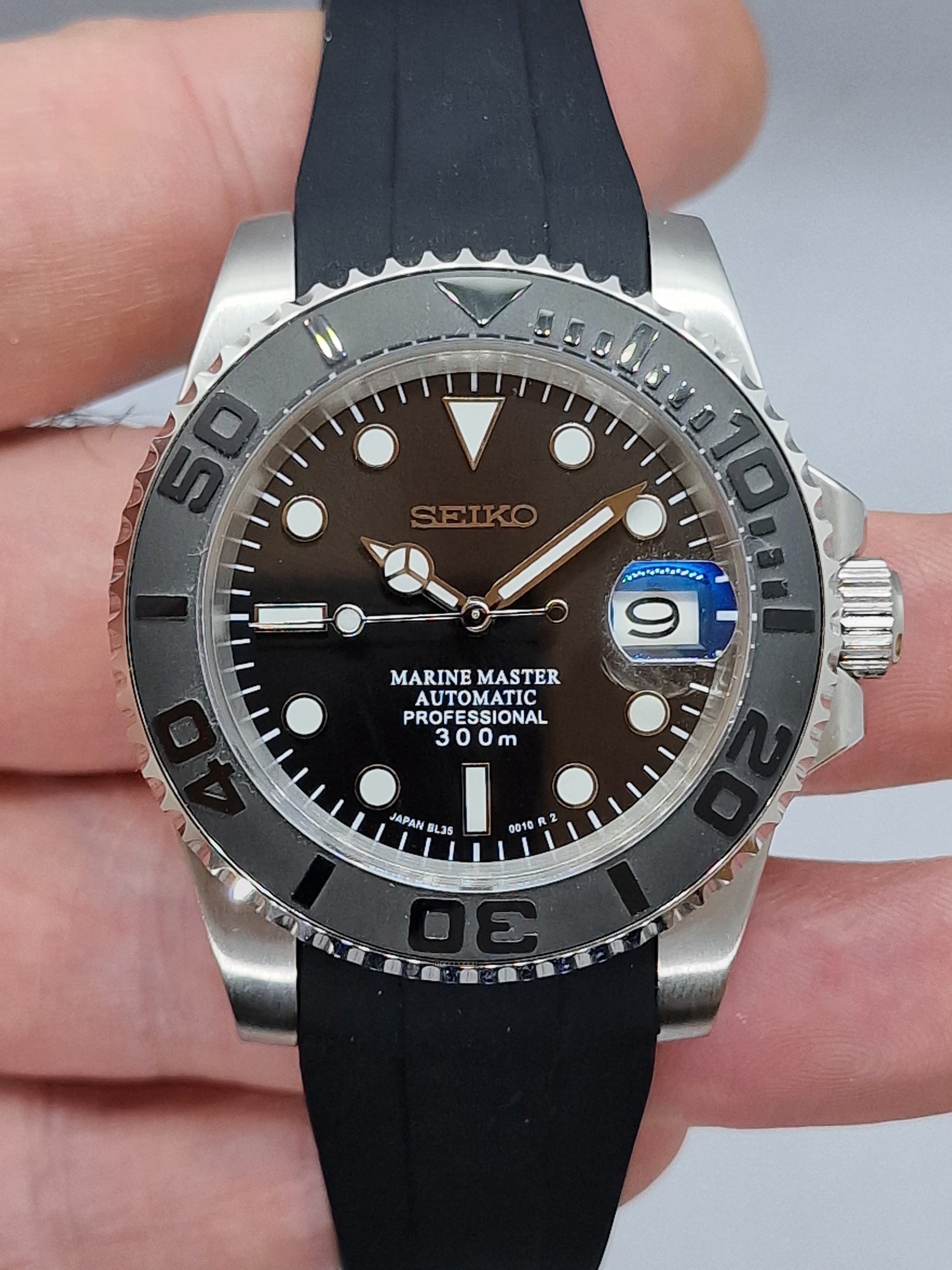 Orologio Mod Yachtmaster nero Nh35 automatico vetro zaffiro 40mm