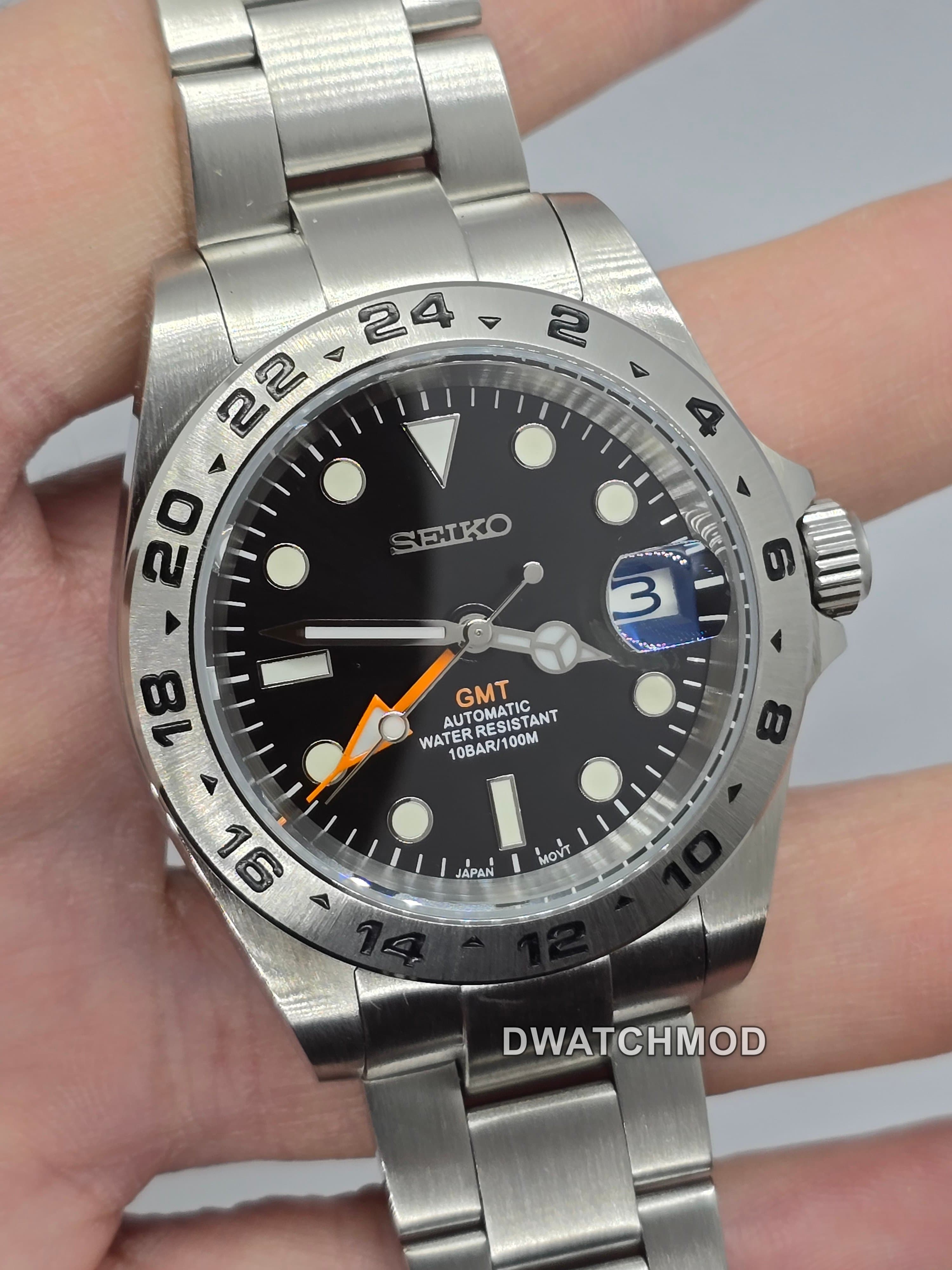 Orologio Mod Gmt Explorer nero Nh34 automatico 40mm vetro zaffiro