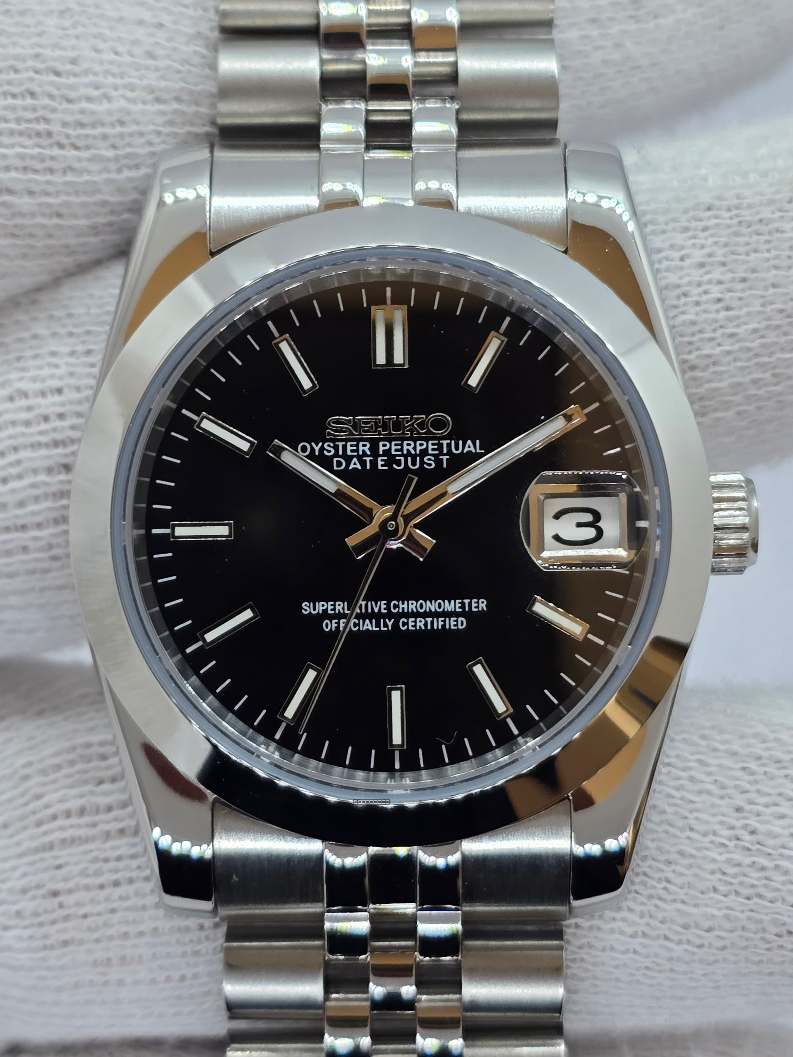 Orologio Mod Datejust Nh35 automatico 36mm vetro zaffiro cinturino Jubille
