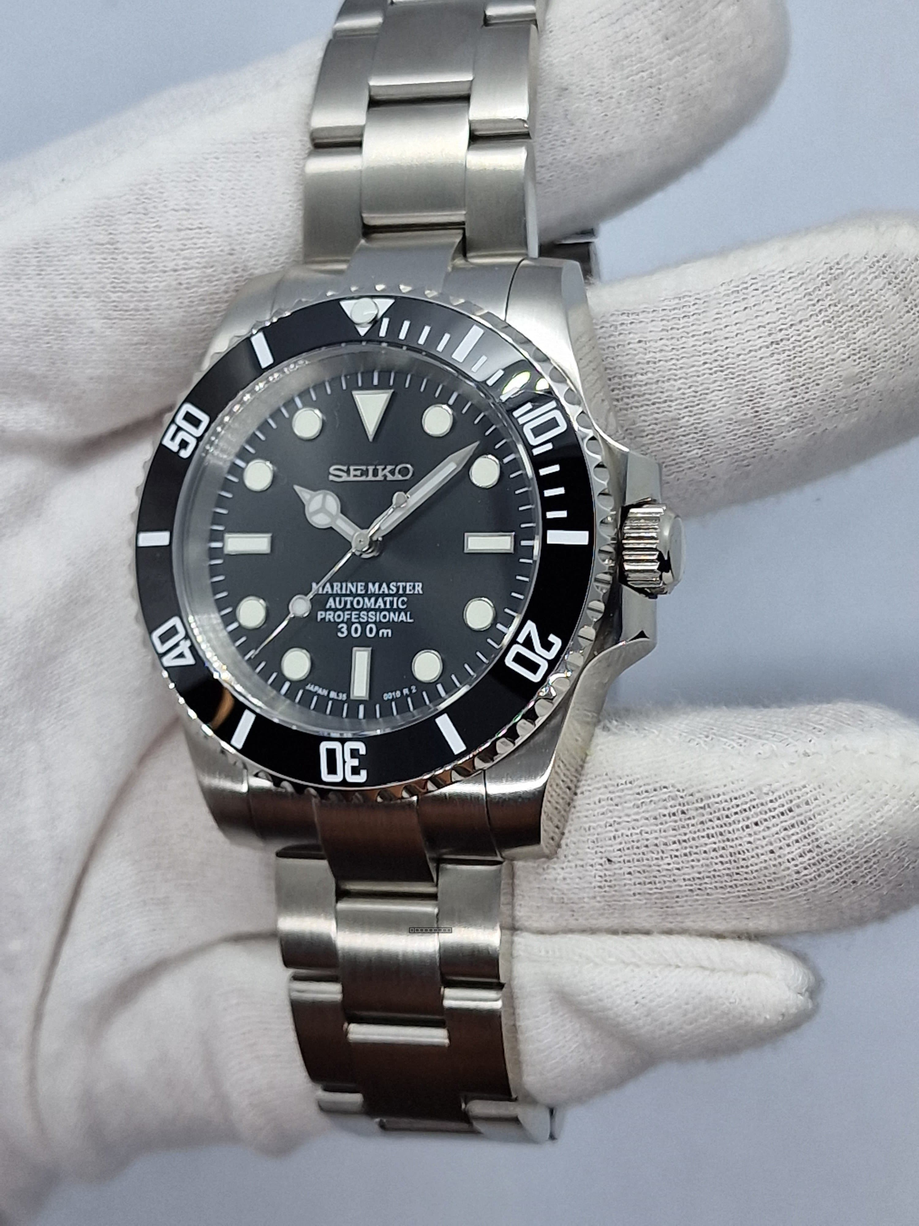 Orologio mod Submariner no data Nh35 automatico 40mm vetro zaffiro cinturino Oyster