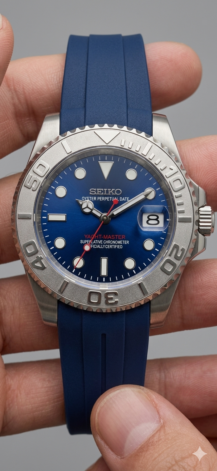 Orologio Mod Yachtmaster blu Nh35 automatico vetro zaffiro
