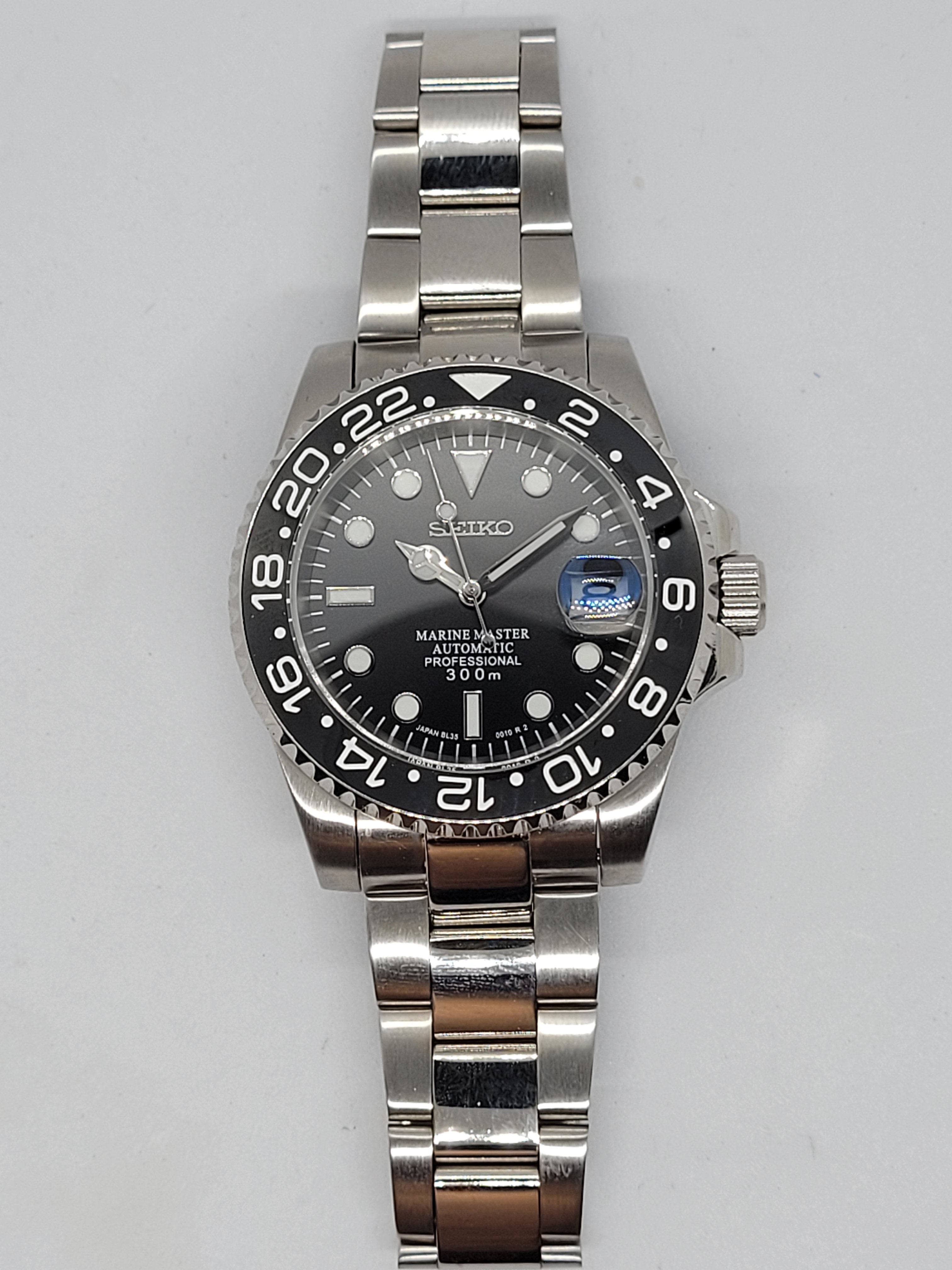 純正最安新品カスタムSEIKOMOD 40mmGS GMTマスターNH35機械式 腕時計(アナログ)