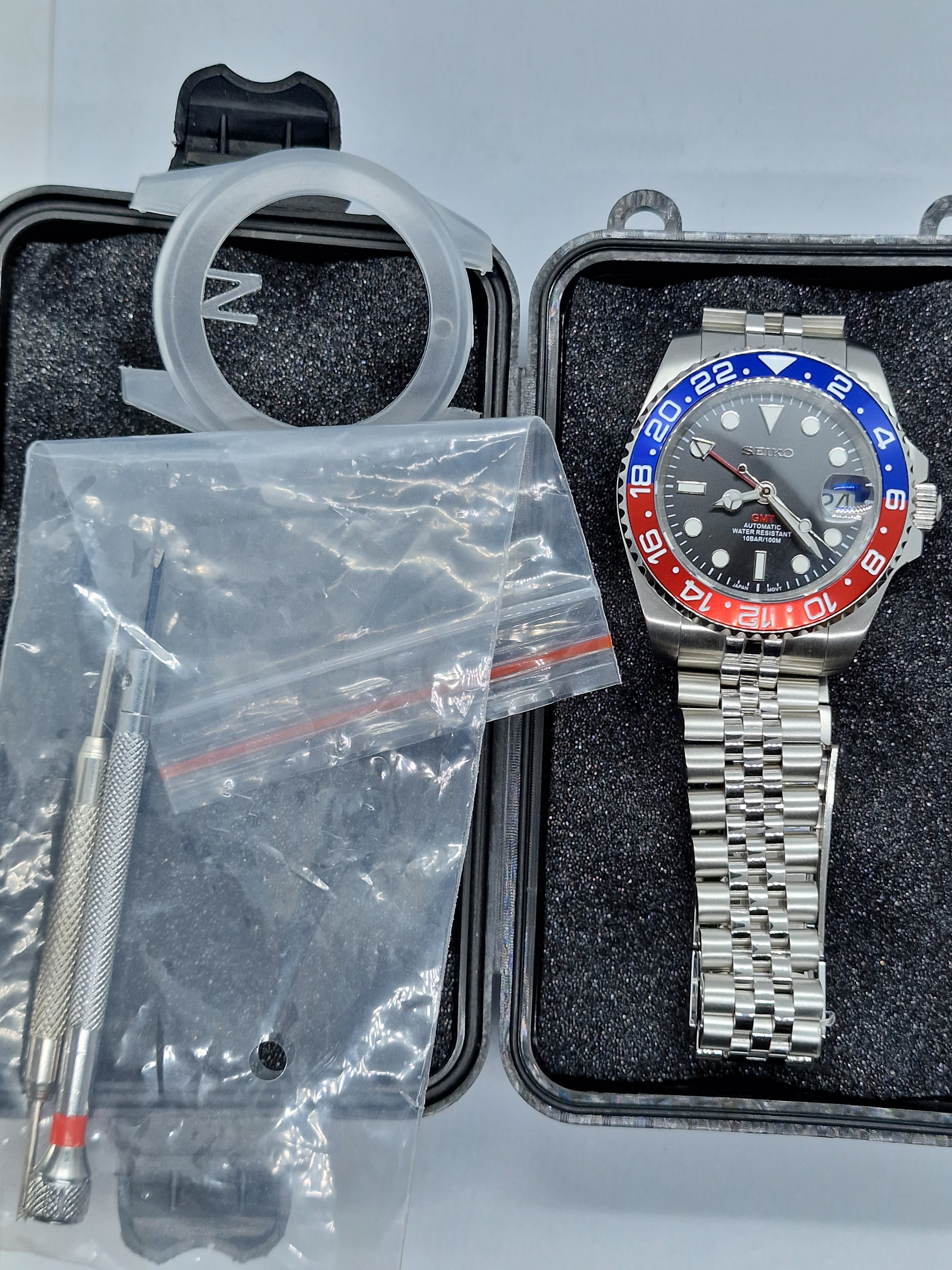 Seiko Mod Gmt Pepsi Nh34 Automatik 40 mm individuelle