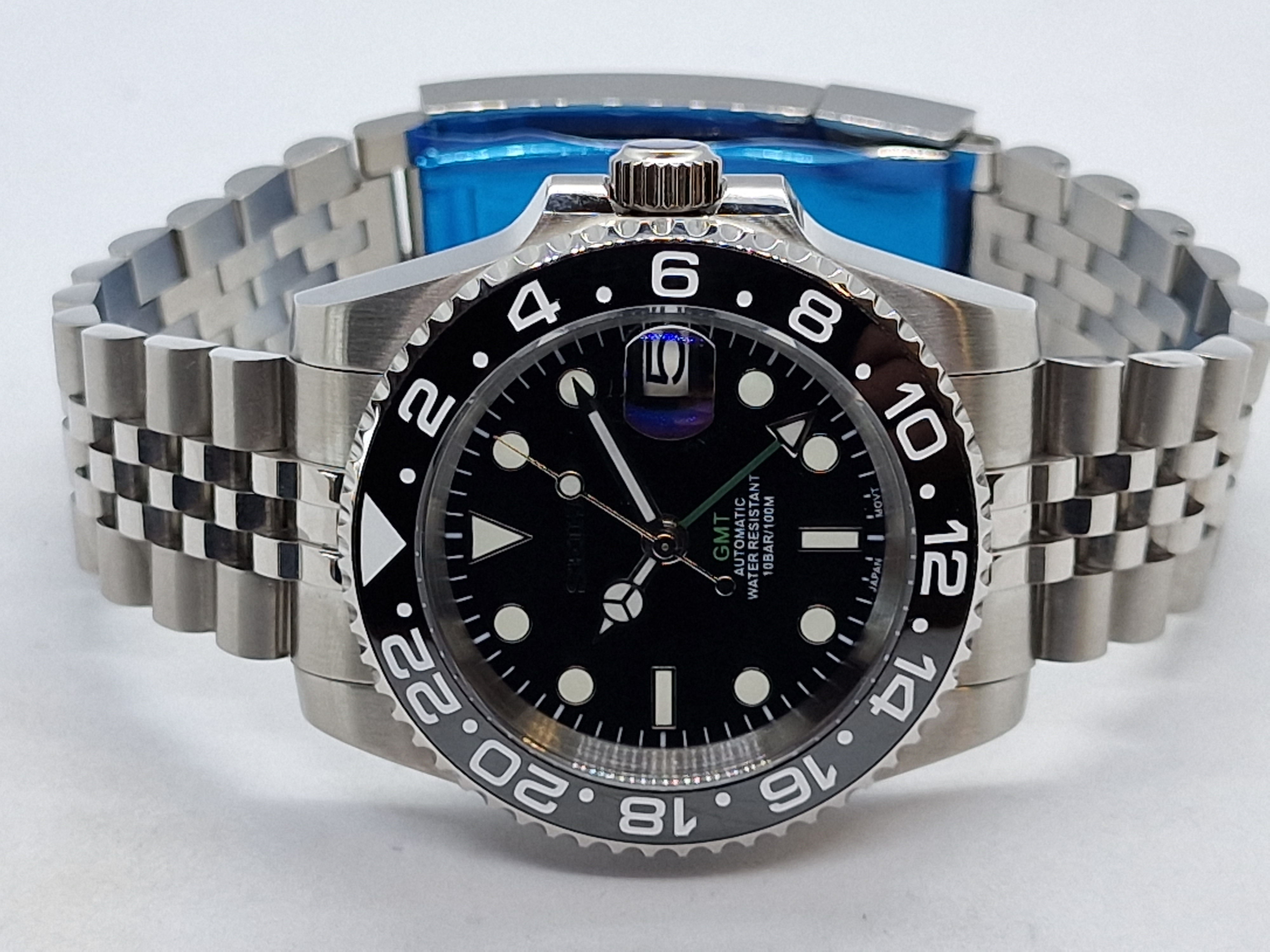 Seiko Mod Gmt Black Nh34 Automatic 40 mm Ceramic Bezel