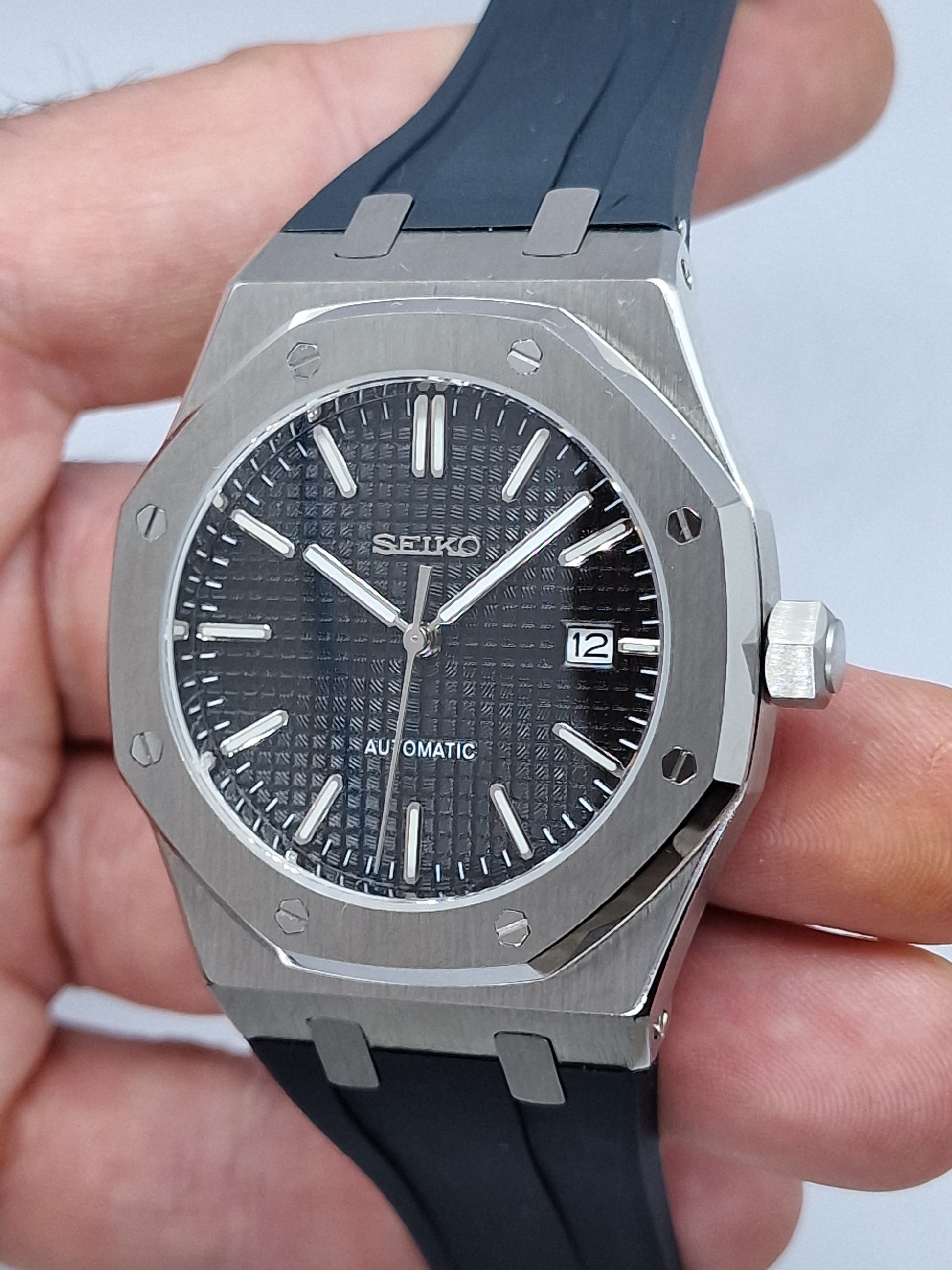 Seiko Mod Seikoak Royal Oak Nh35 Automatic 40mm Custom Sapphire