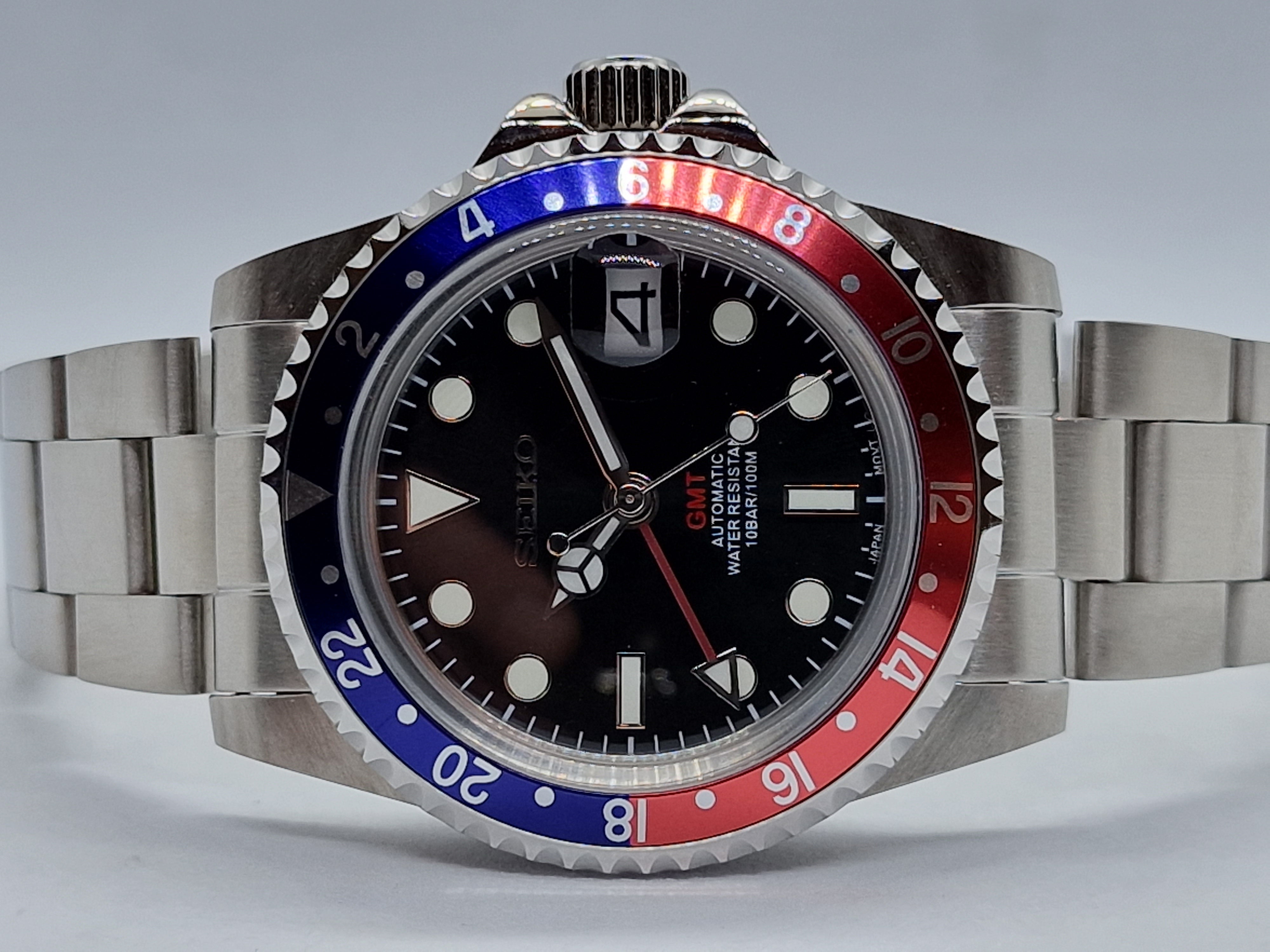 Seiko Mod Pepsi Nh34 Custom Seiko Nh34 Gmt Automatic Movement 39