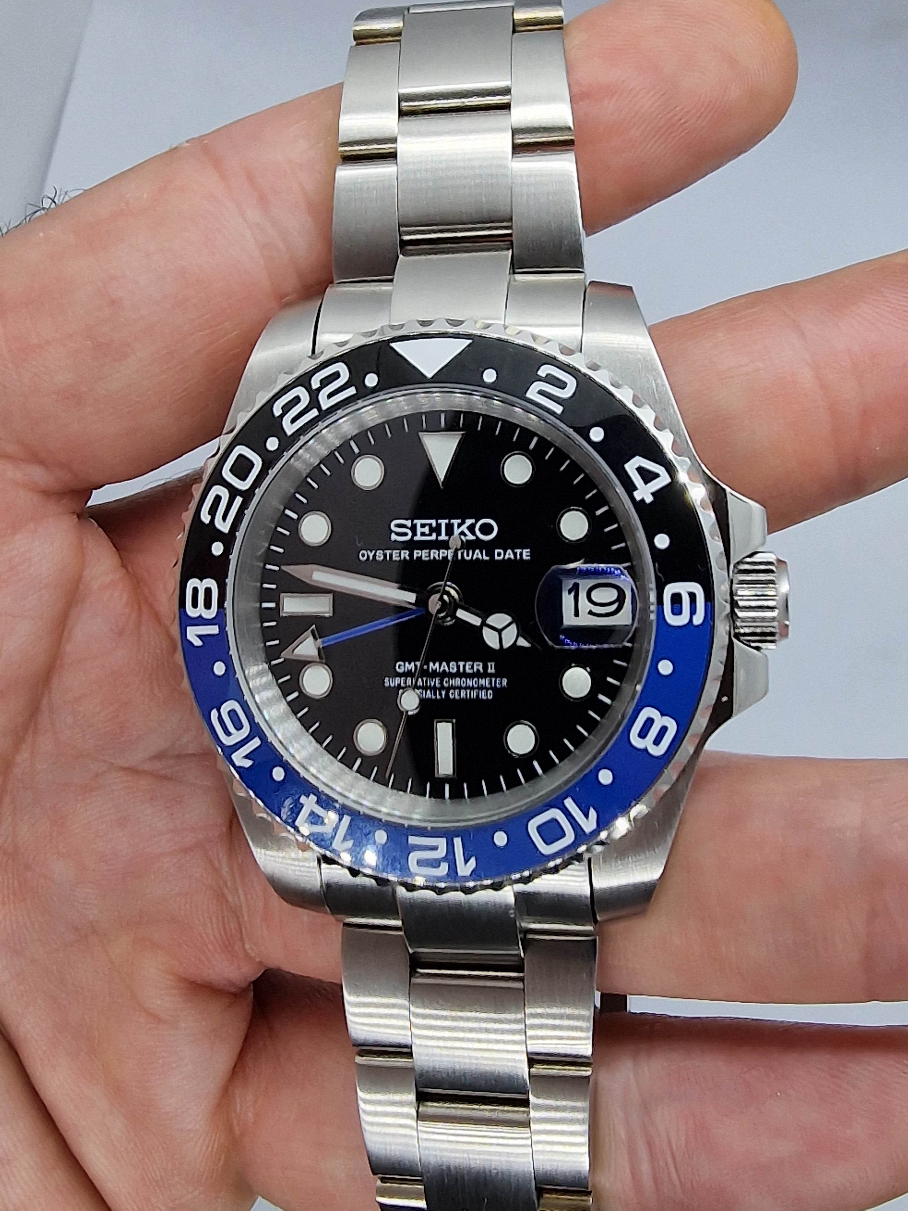 Seiko Mod Gmt Batman Nh34 Automatik 40 mm individuelle