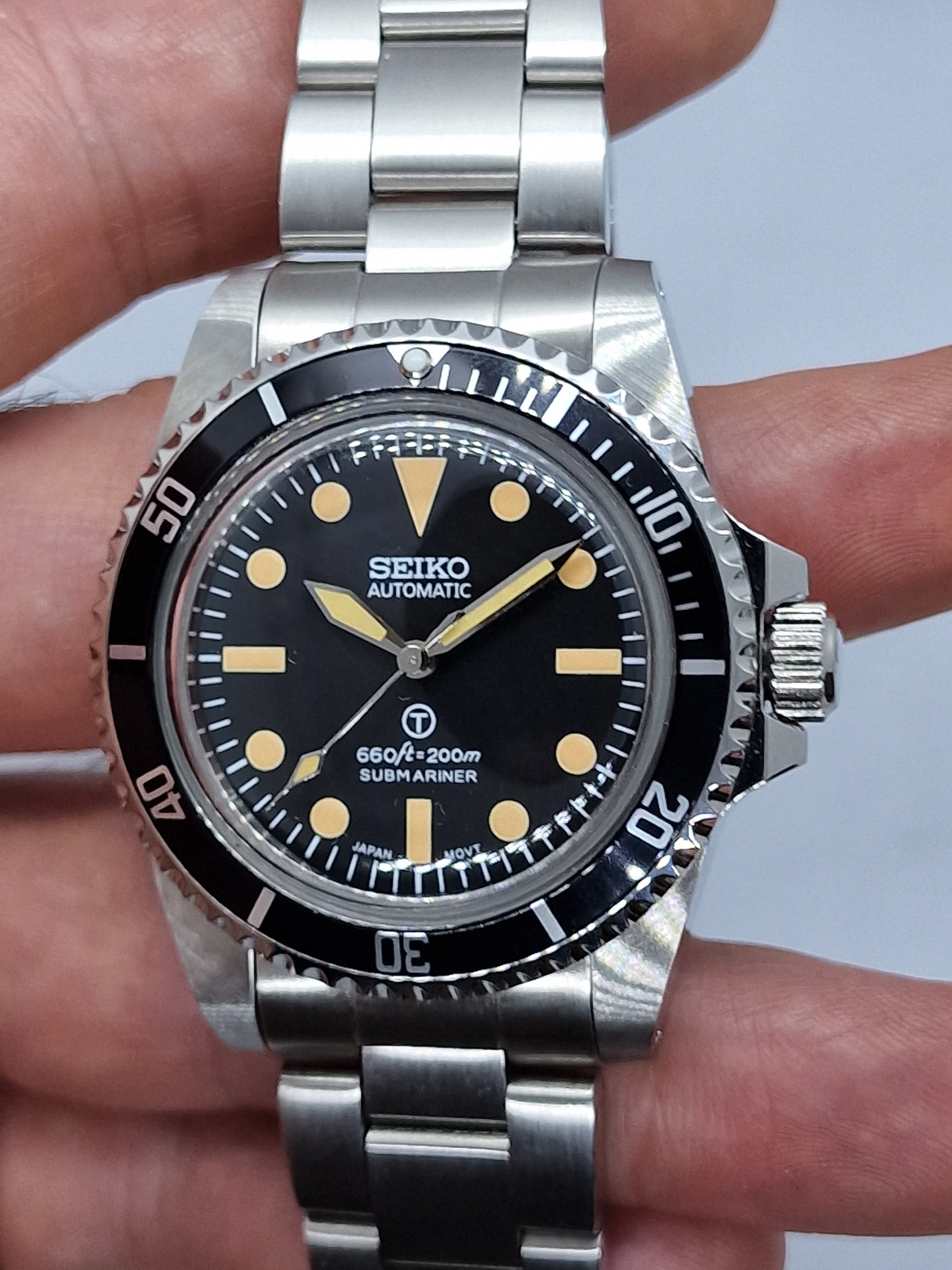 Seiko Mod Submariner Schwarz Nh35 Automatik 39mm Custom Dwatchmod