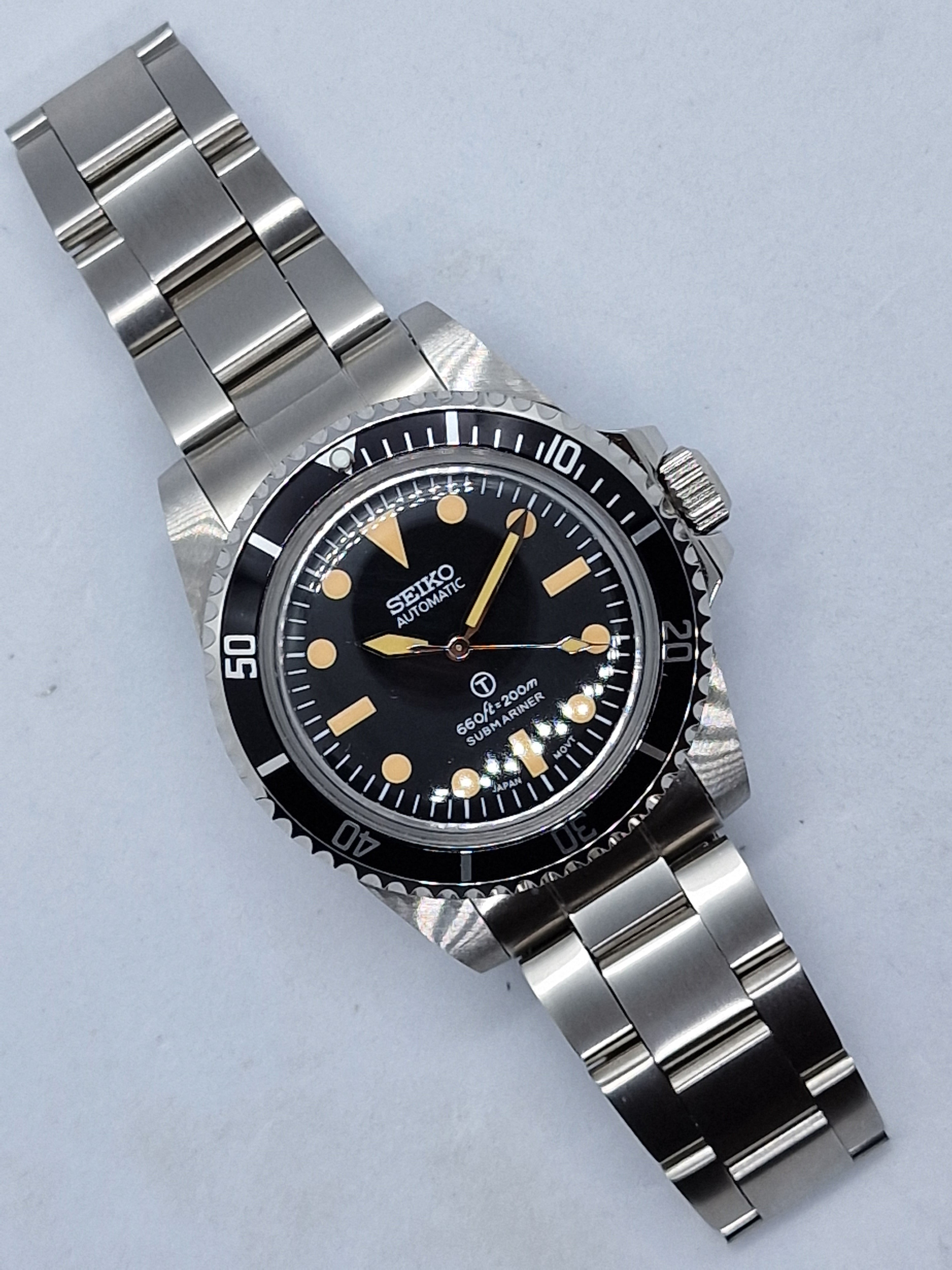 Seiko Mod Submariner Schwarz Nh35 Automatik 39mm Custom Dwatchmod