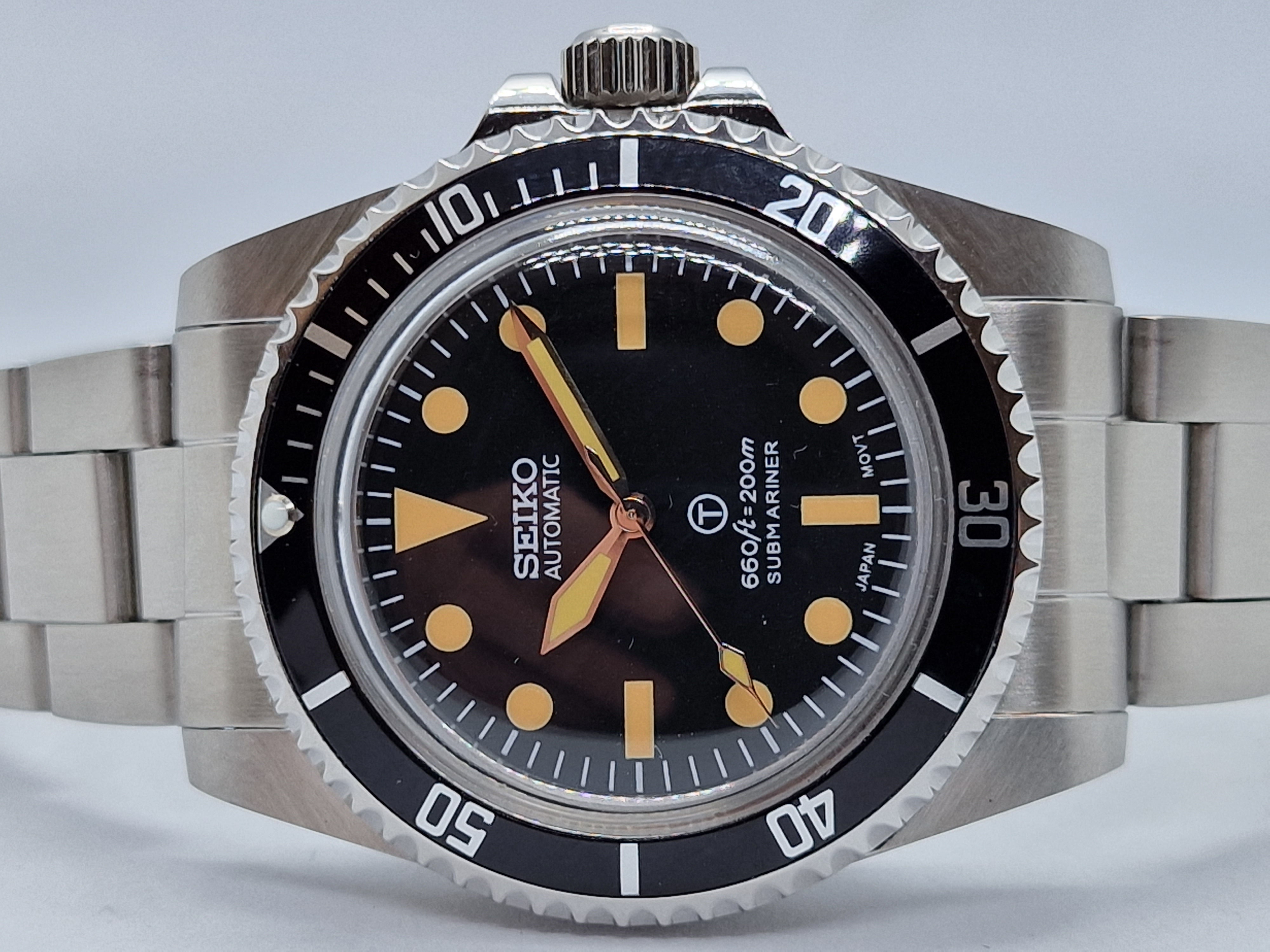 Seiko Mod Submariner Schwarz Nh35 Automatik 39mm Custom Dwatchmod