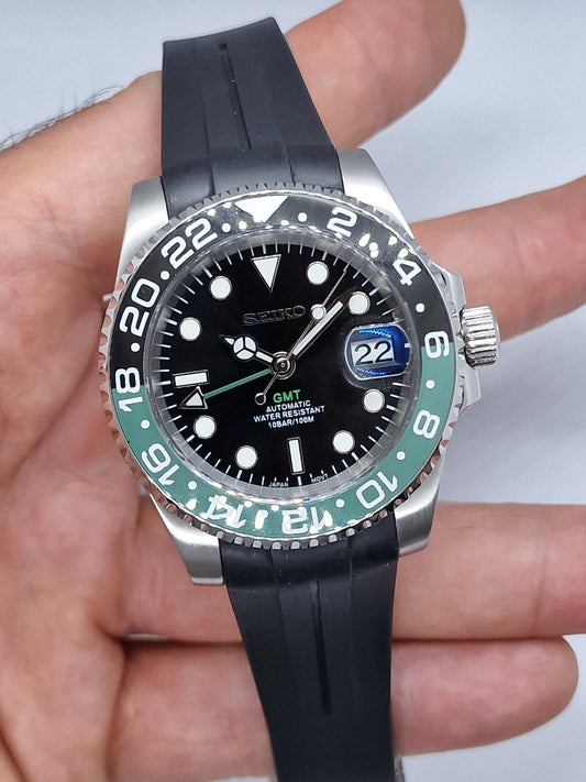 Seiko Mod Gmt Sprite Nh34 Automatik 40 mm individuelle Keramiklünette