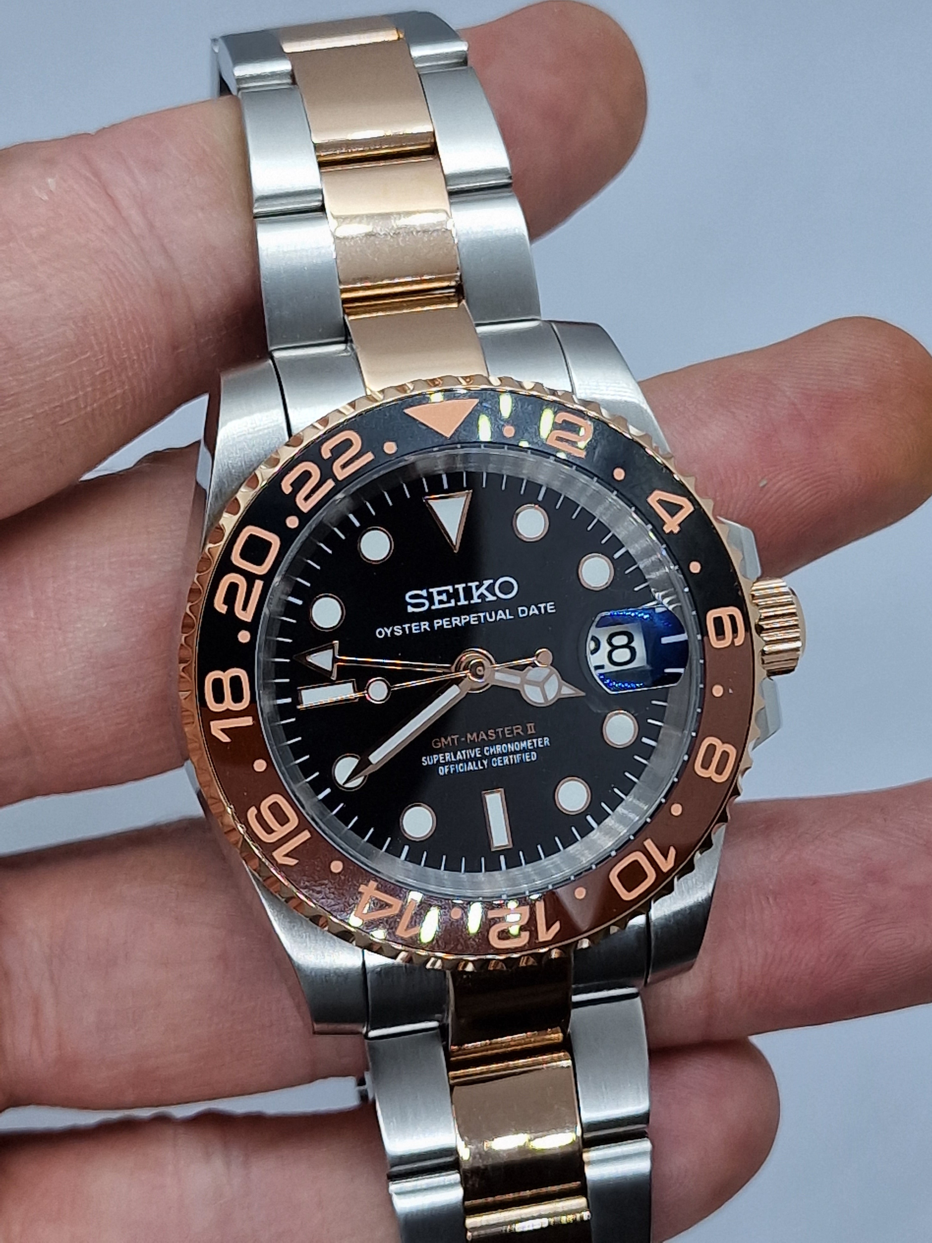 Seiko Mod Gmt Rootbeer Nh34 Automatik 40 mm individuelle