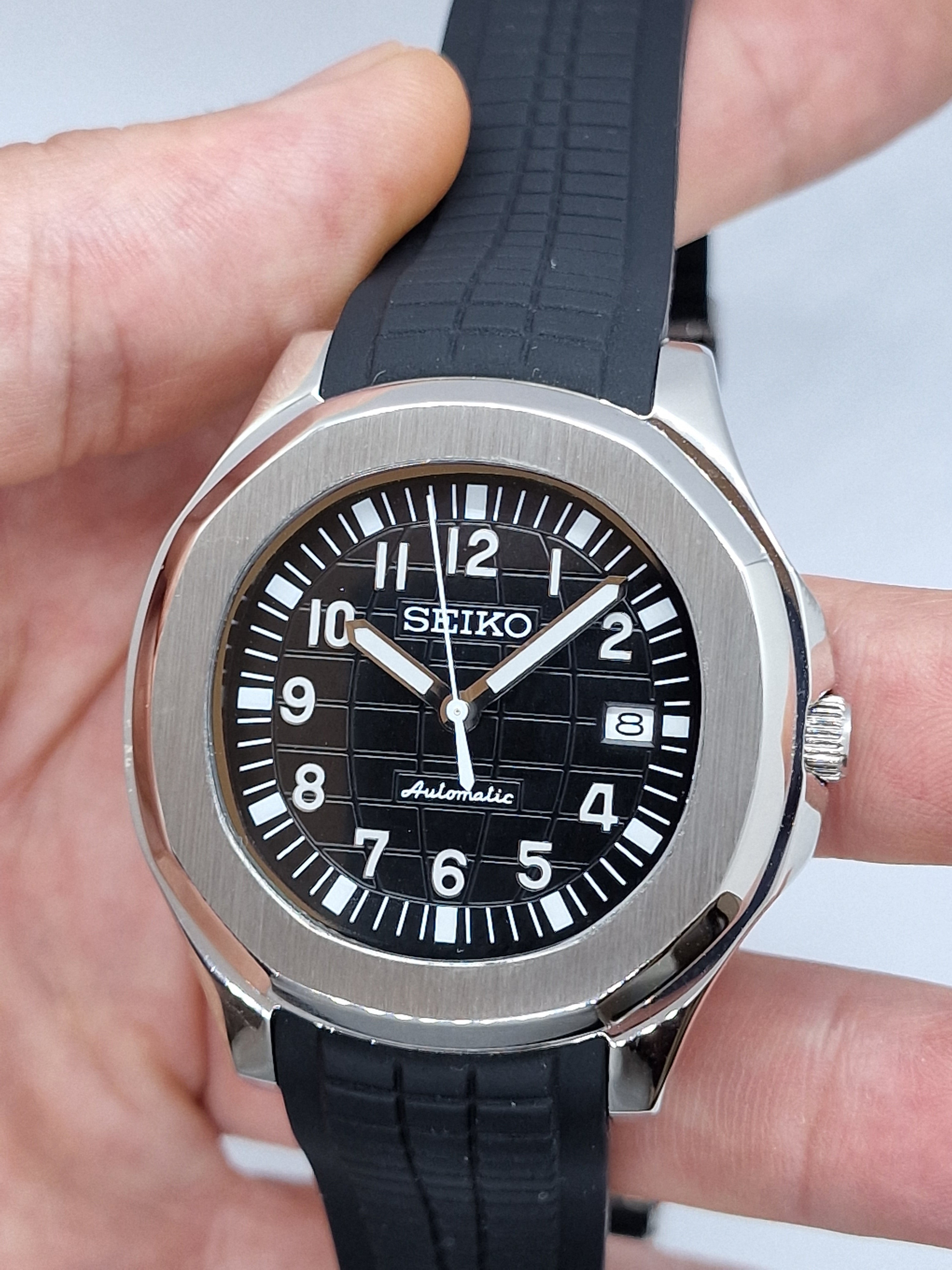 Seiko Mod Seikonaut Aquanaut Black Nh35 Automatic 42mm Custom