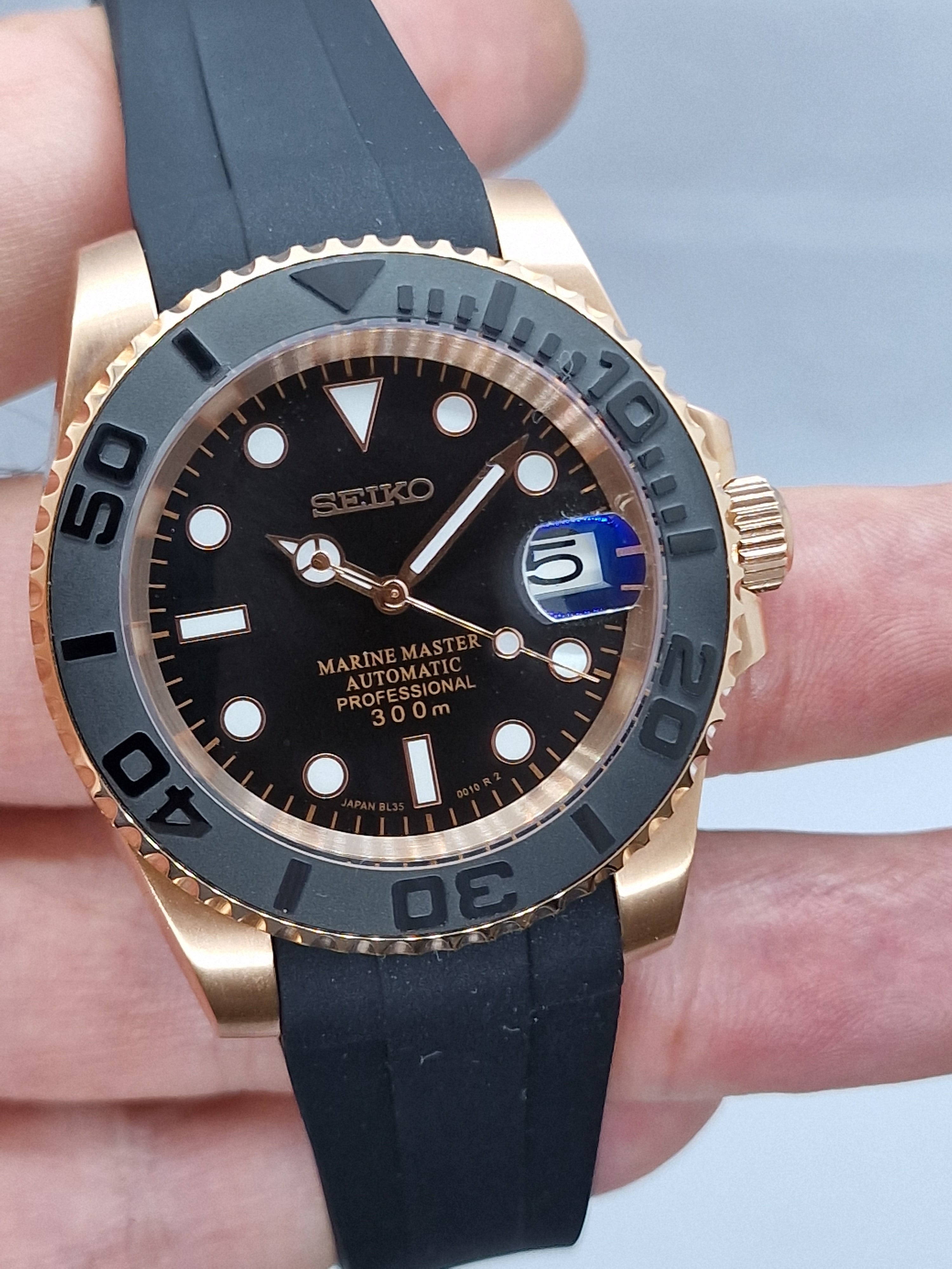 Seiko Mod Yachtmaster Rose Gold NH35 Automatik 40 mm individuelle