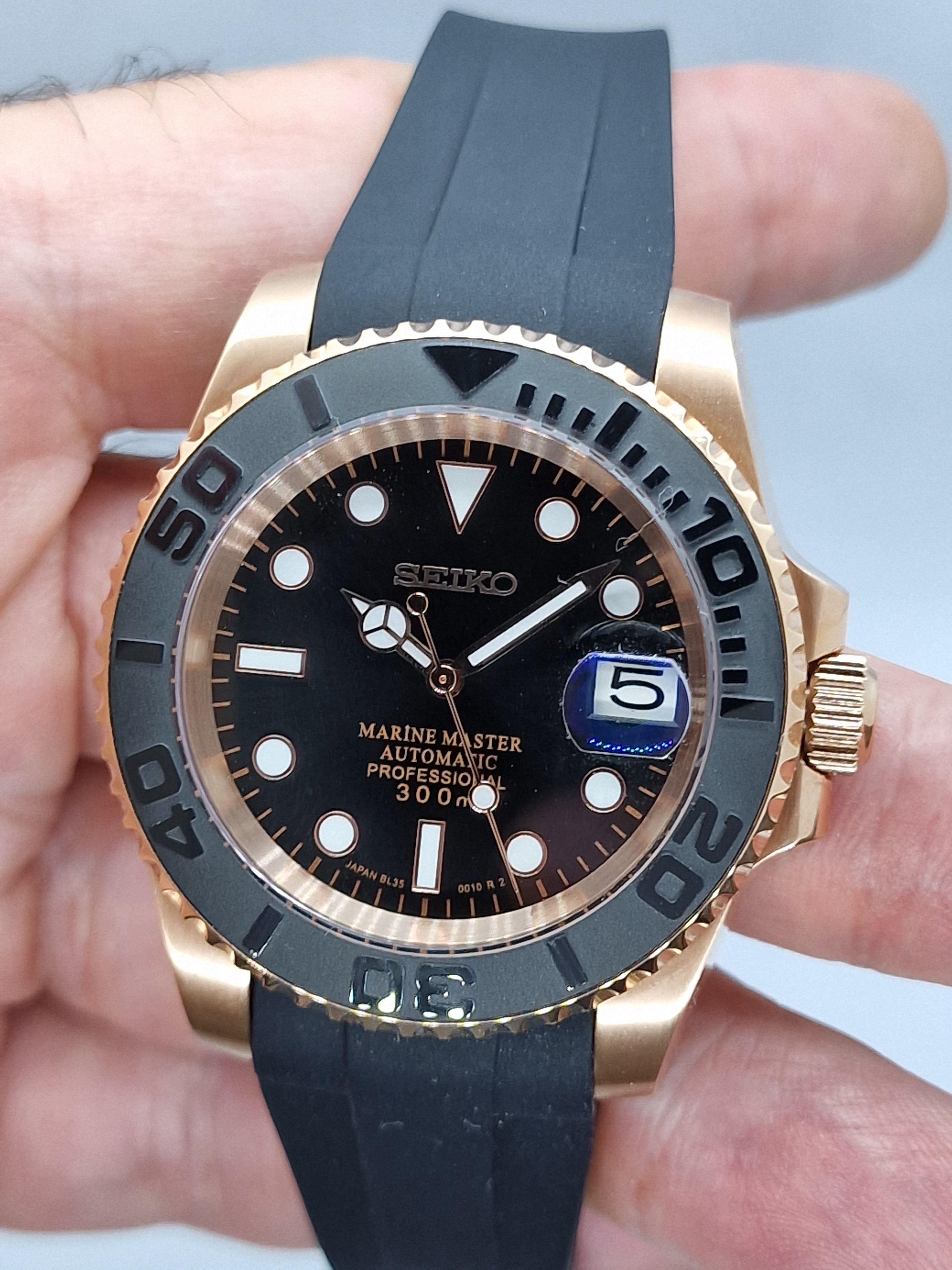 Seiko Mod Yachtmaster Rose Gold NH35 Automatik 40 mm individuelle