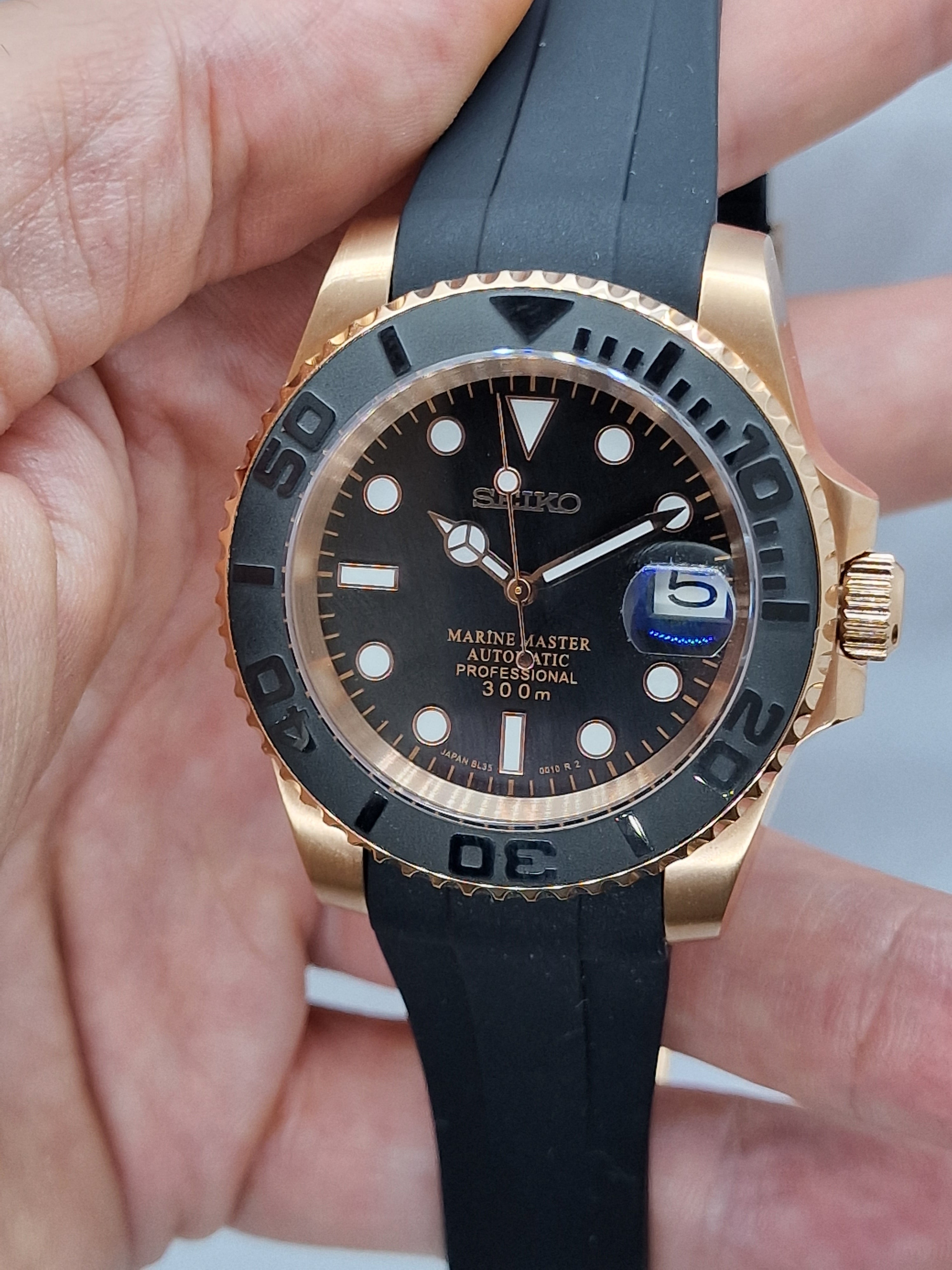 Seiko Mod Yachtmaster Rose Gold NH35 Automatik 40 mm individuelle