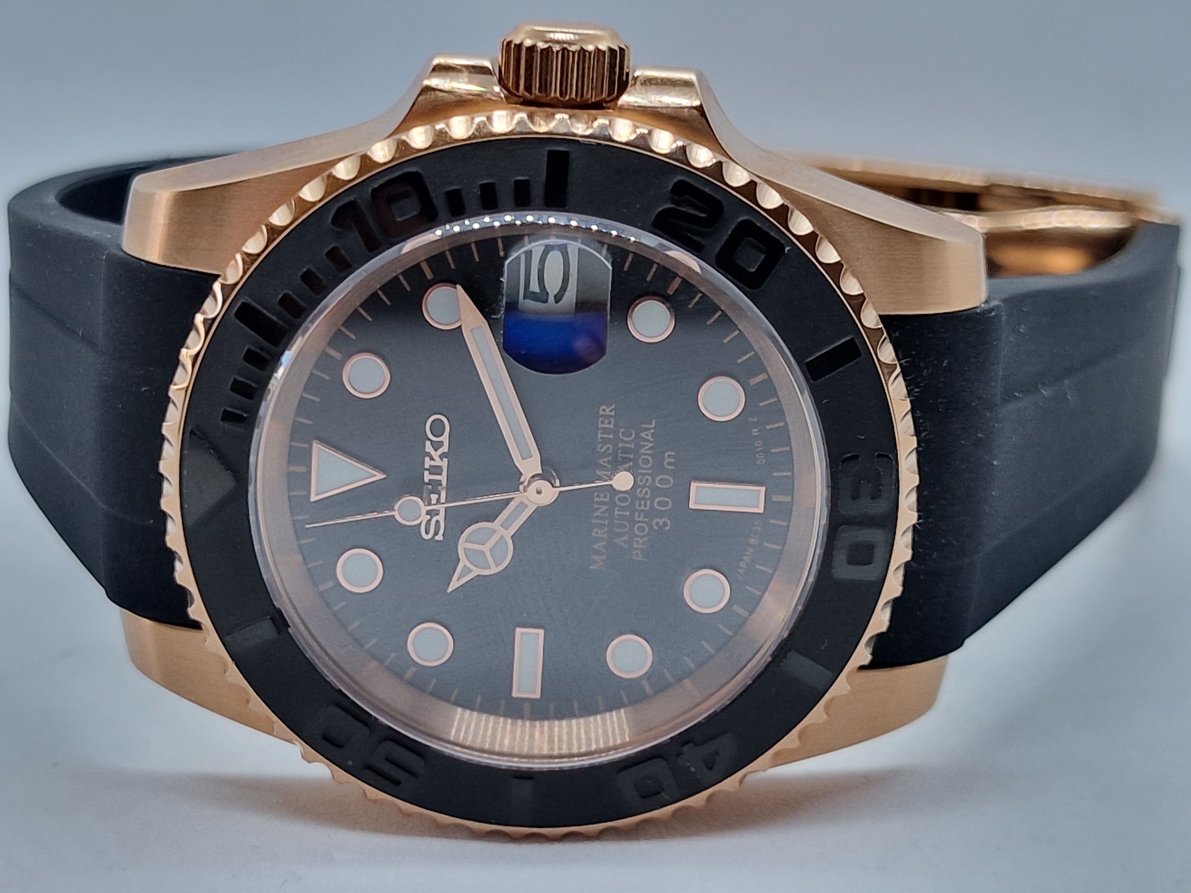 Seiko Mod Yachtmaster Rose Gold NH35 Automatik 40 mm individuelle