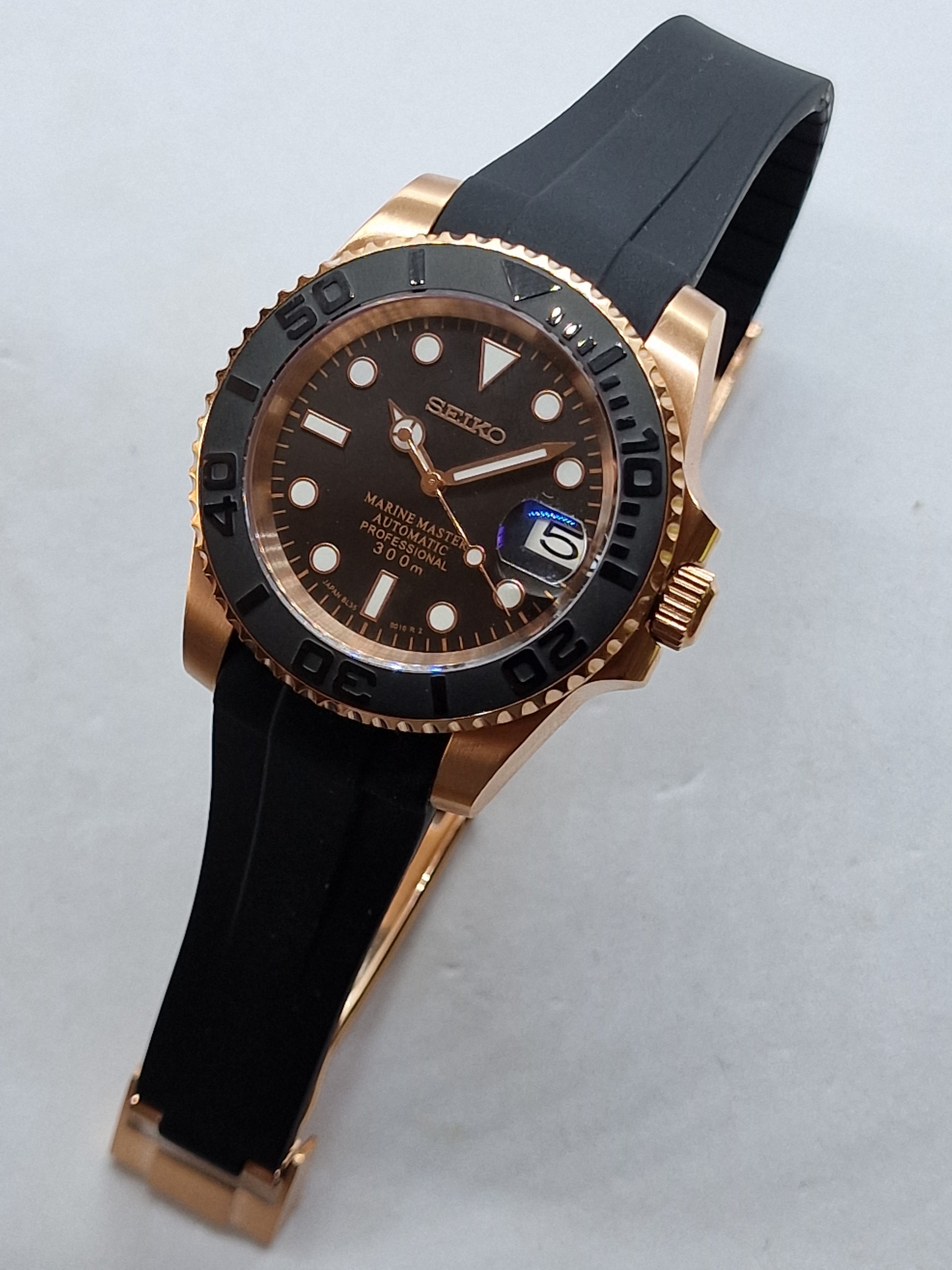 Seiko Mod Yachtmaster Rose Gold NH35 Automatik 40 mm individuelle