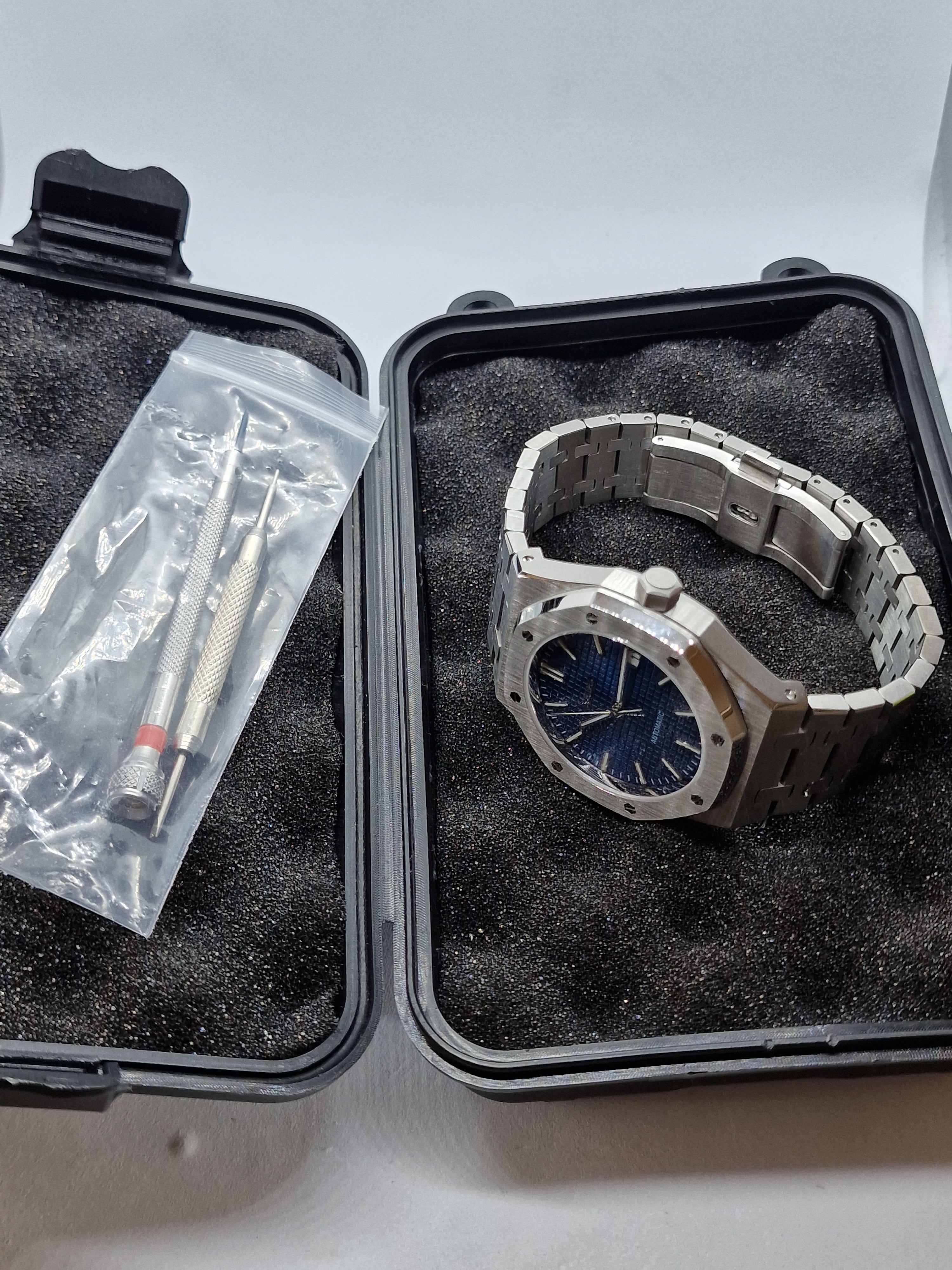 Seiko Mod Seikoak Royal Oak Blue Nh35 Automatik 40 mm Saphirglas