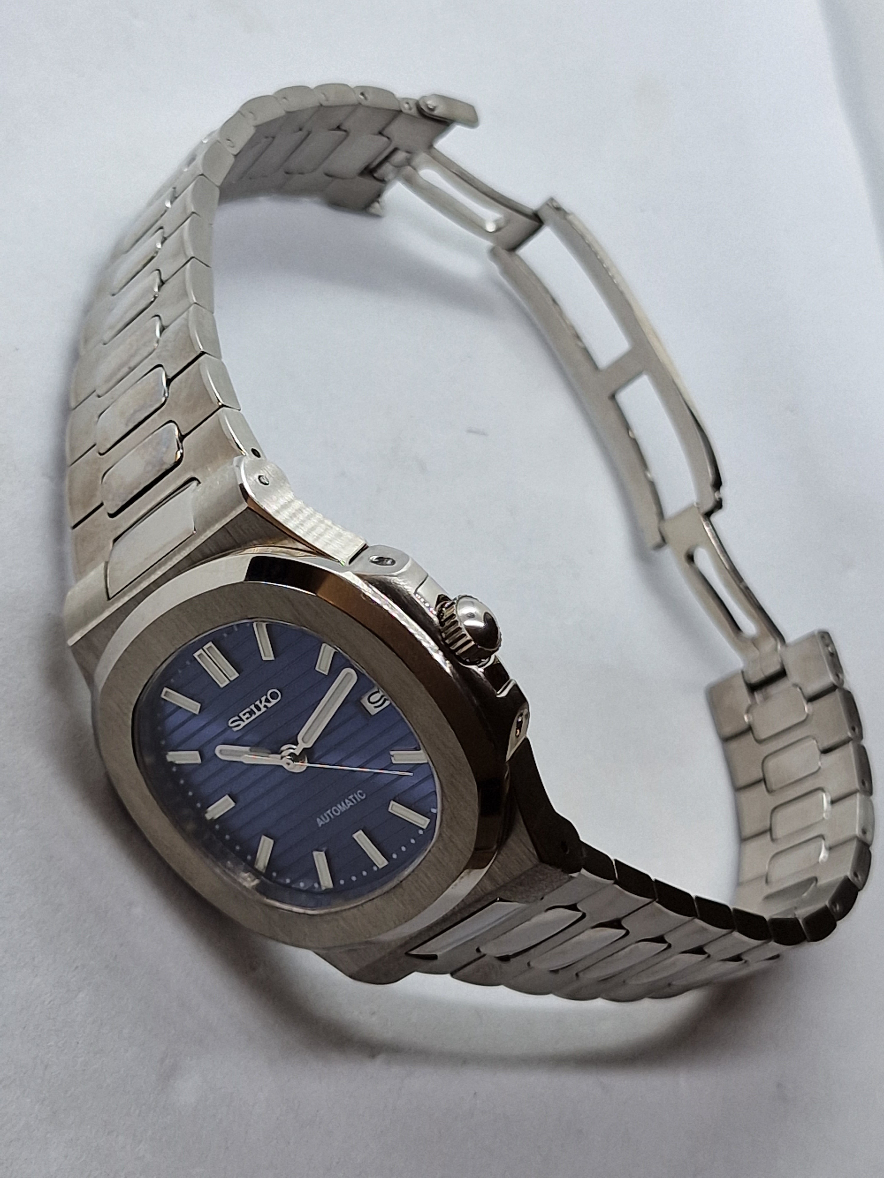 ノーチラスtype 腕時計 seiko セイコーnh35搭載 ターコイズ ブルー - 時計