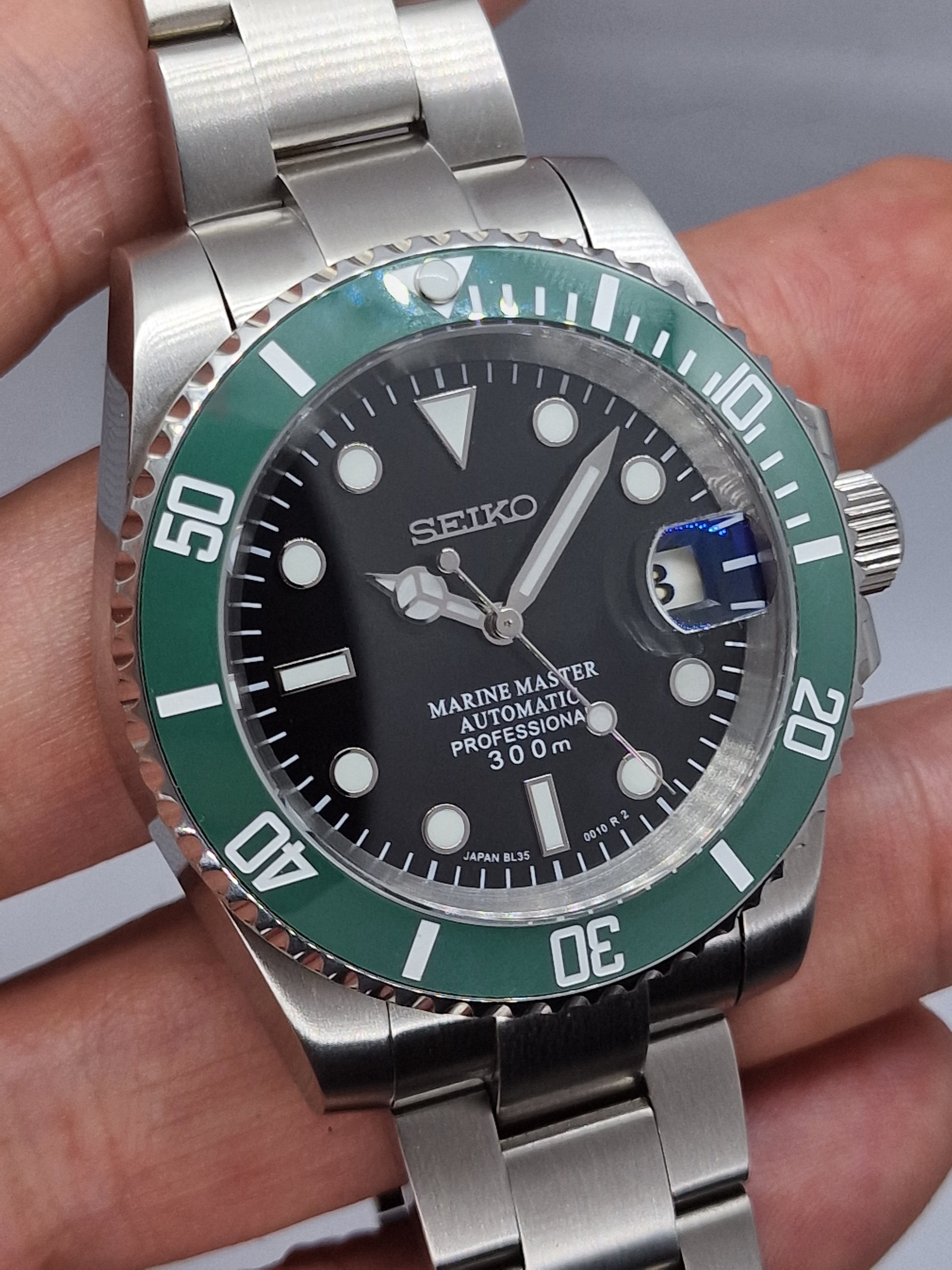 Seiko Mod Kermit Submariner Nh35 Automatik 40 mm individuelle