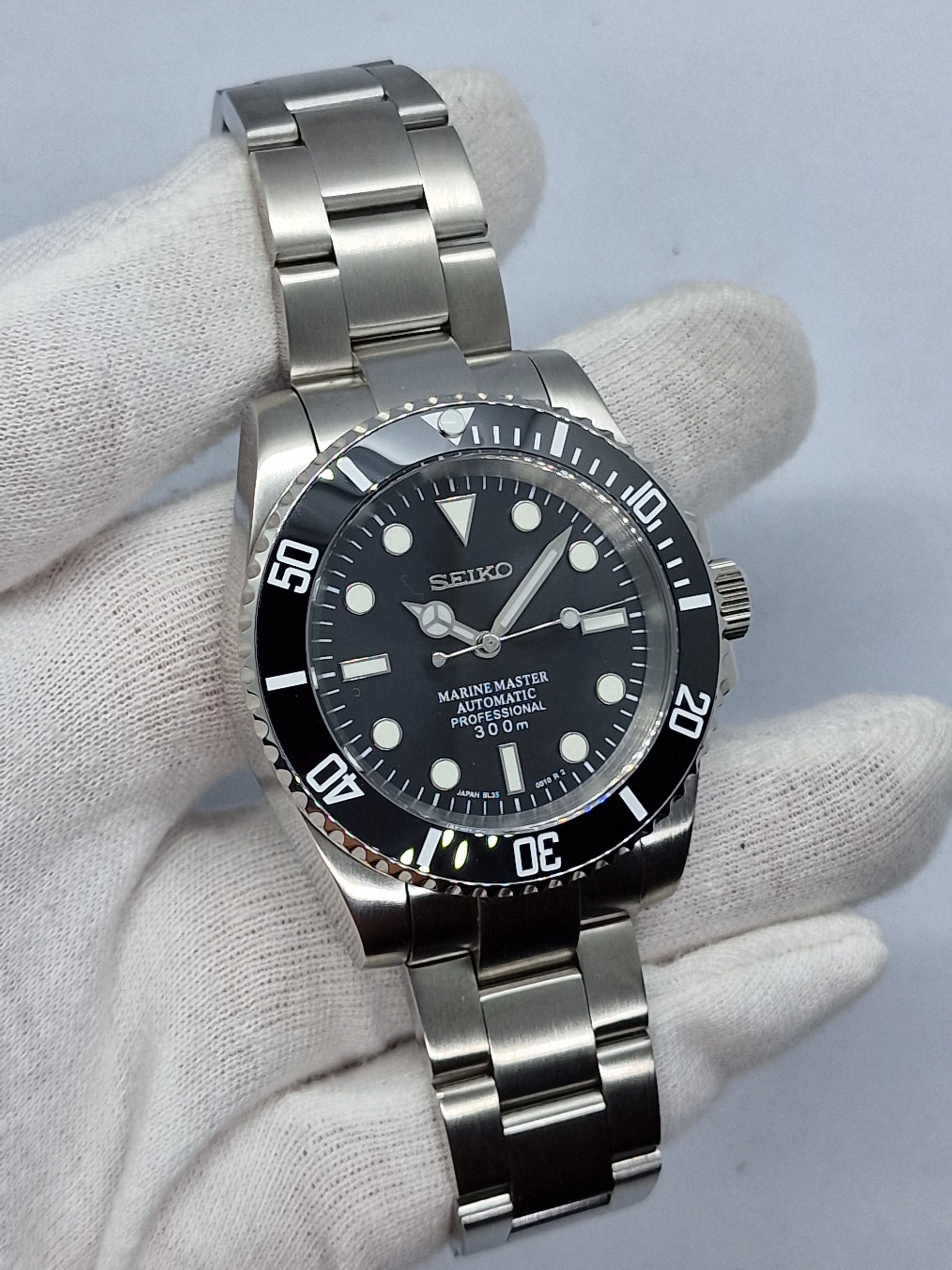 Seiko Mod Submariner no data Nh35 automatico 40mm vetro zaffiro