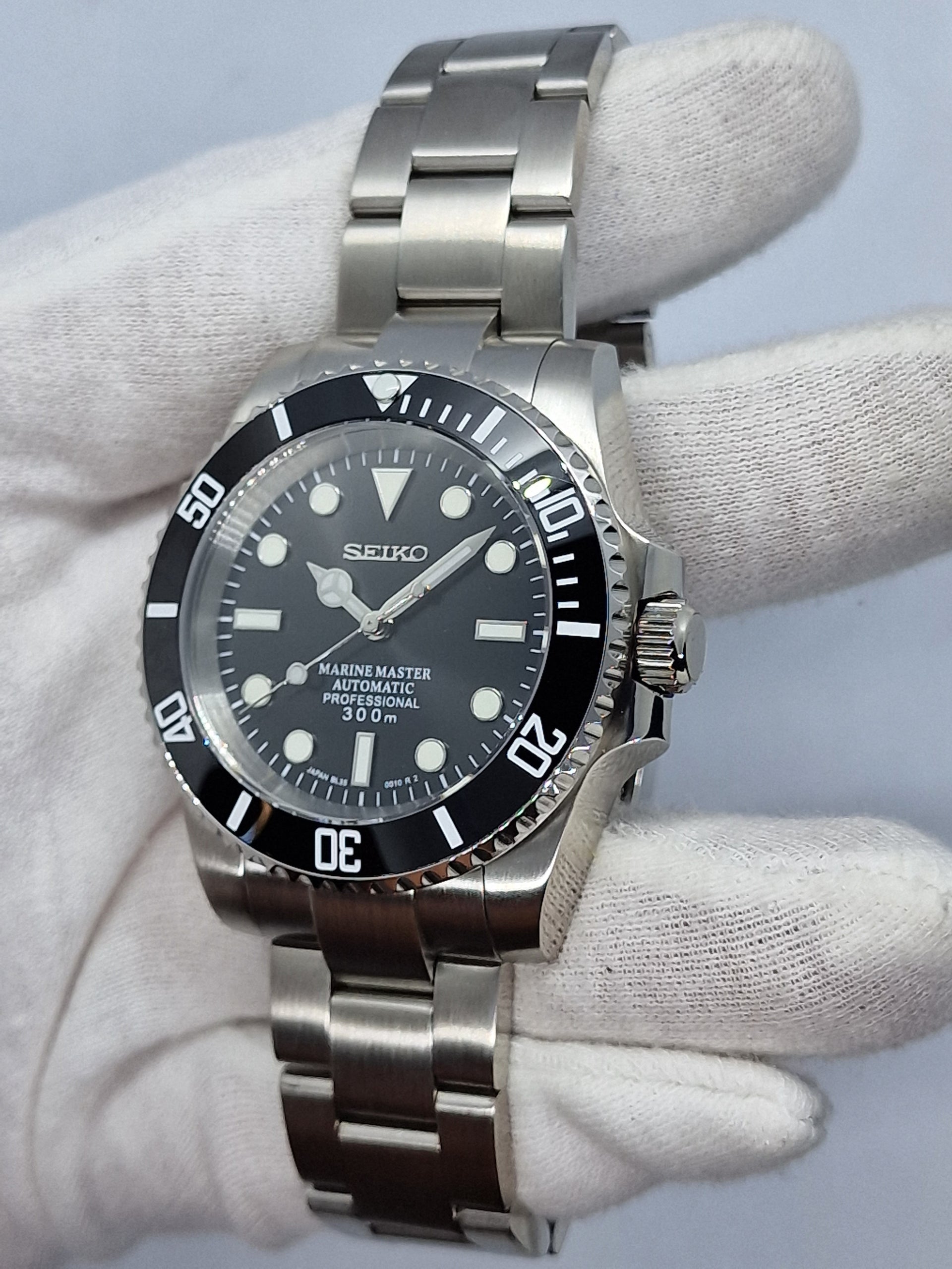 Seiko Mod Submariner no date Nh35 automatic 40mm custom sapphire