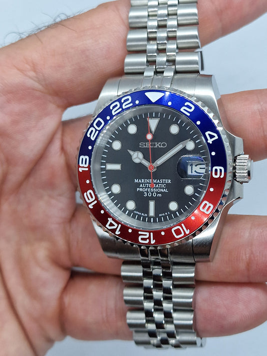 Seiko Mod Pepsi Nh35 Automatik 40 mm individuelle Keramiklünette