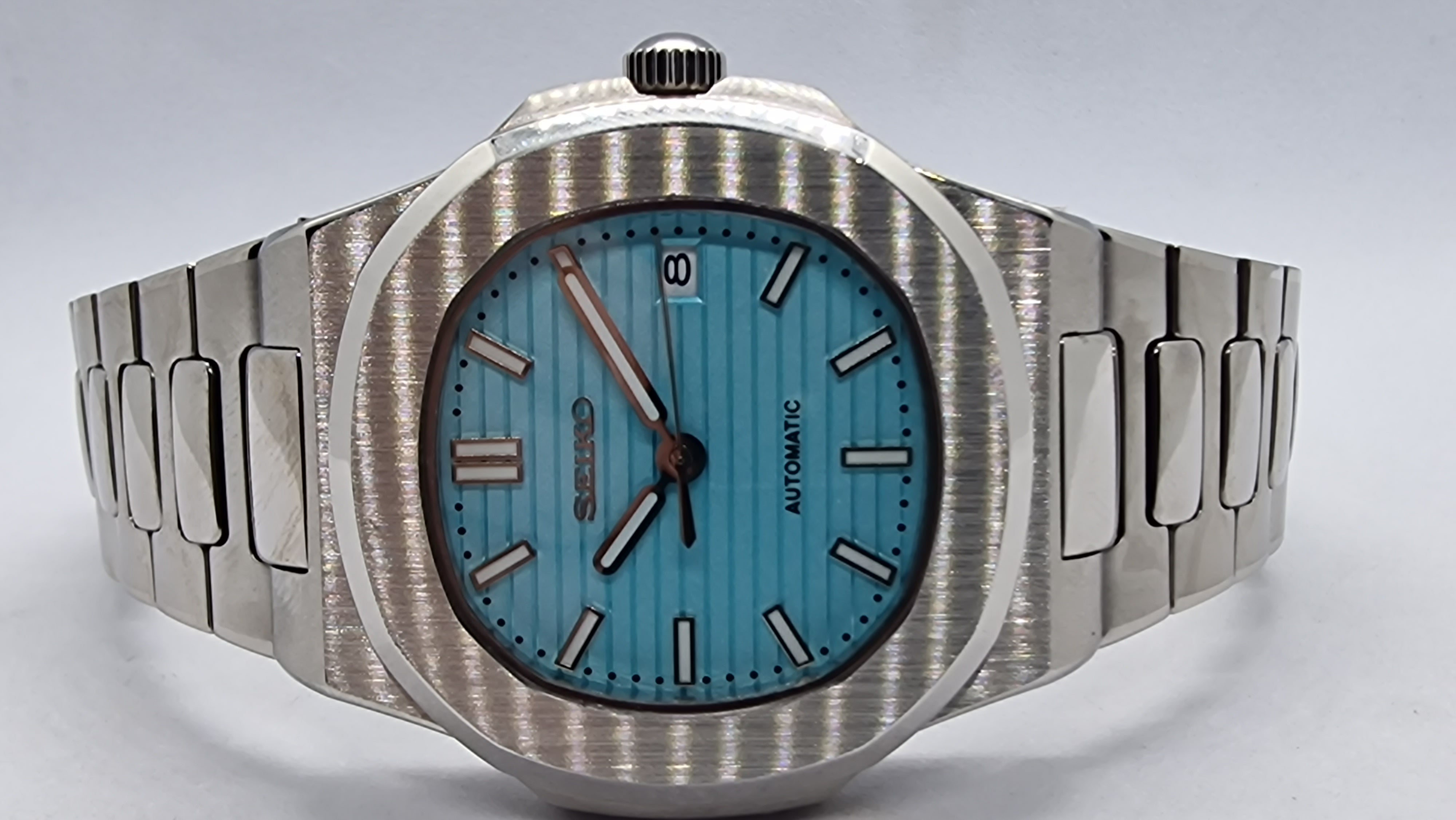 Seiko Mod Nautilus Tiffany Nh35 Automatic 40mm Custom Sapphire Glass –  Dwatchmod