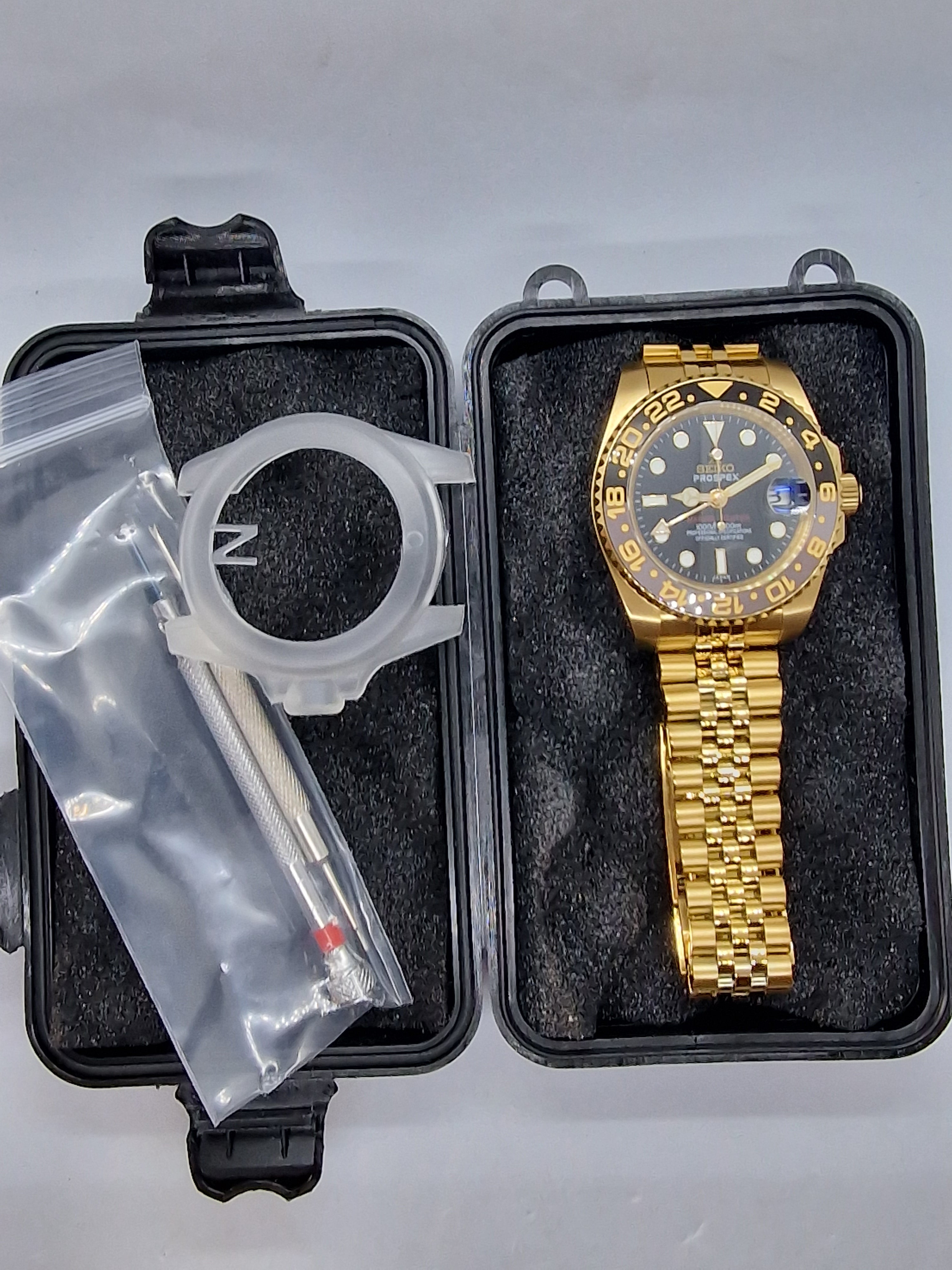 Seiko Mod Gmt Yellow Gold Nh34 Automatic 40mm Custom Ceramic Bezel –  Dwatchmod