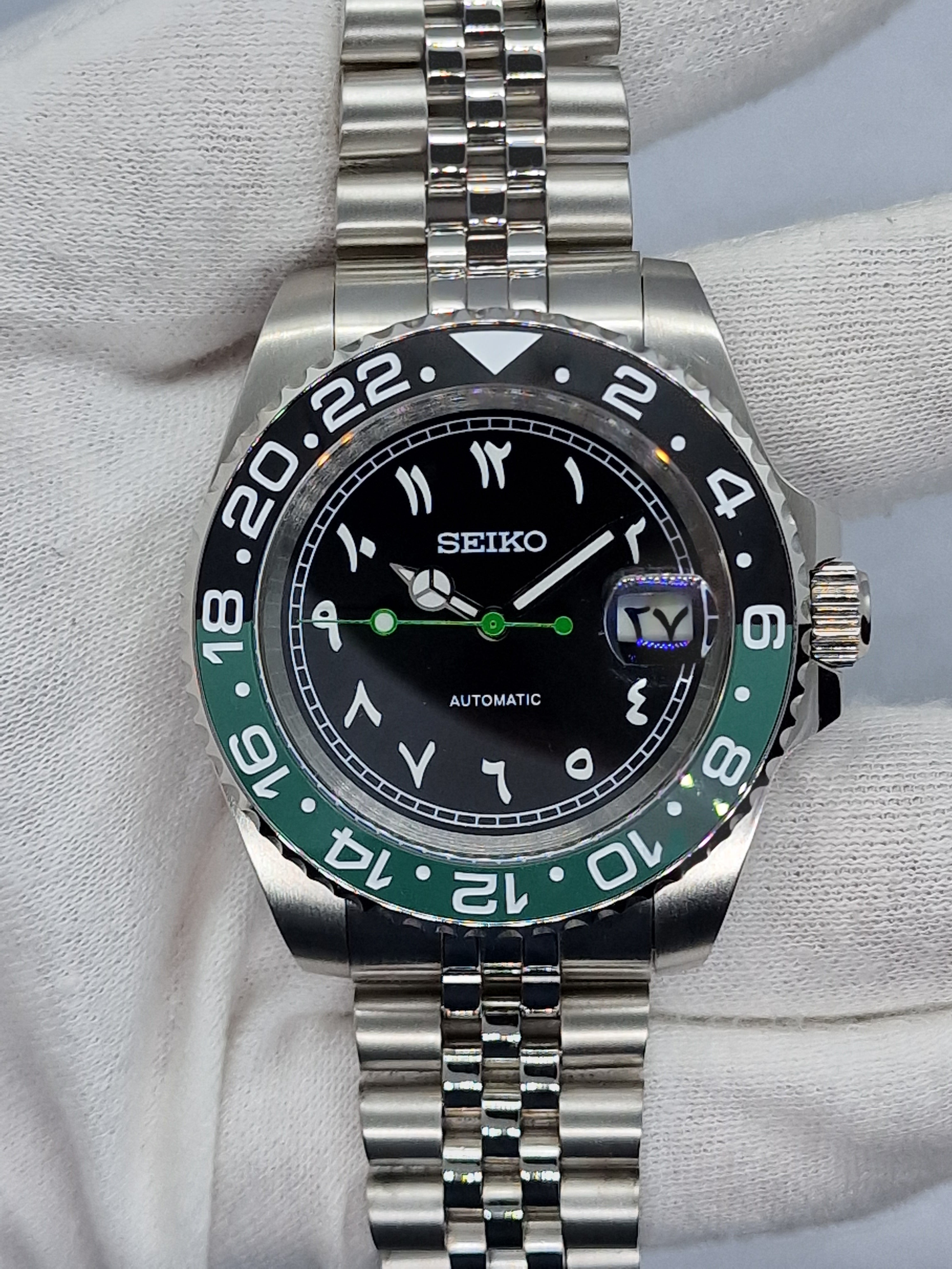 Seiko Mod Sprite Arabic Dial Nh35 Automatic 40mm Ceramic Bezel