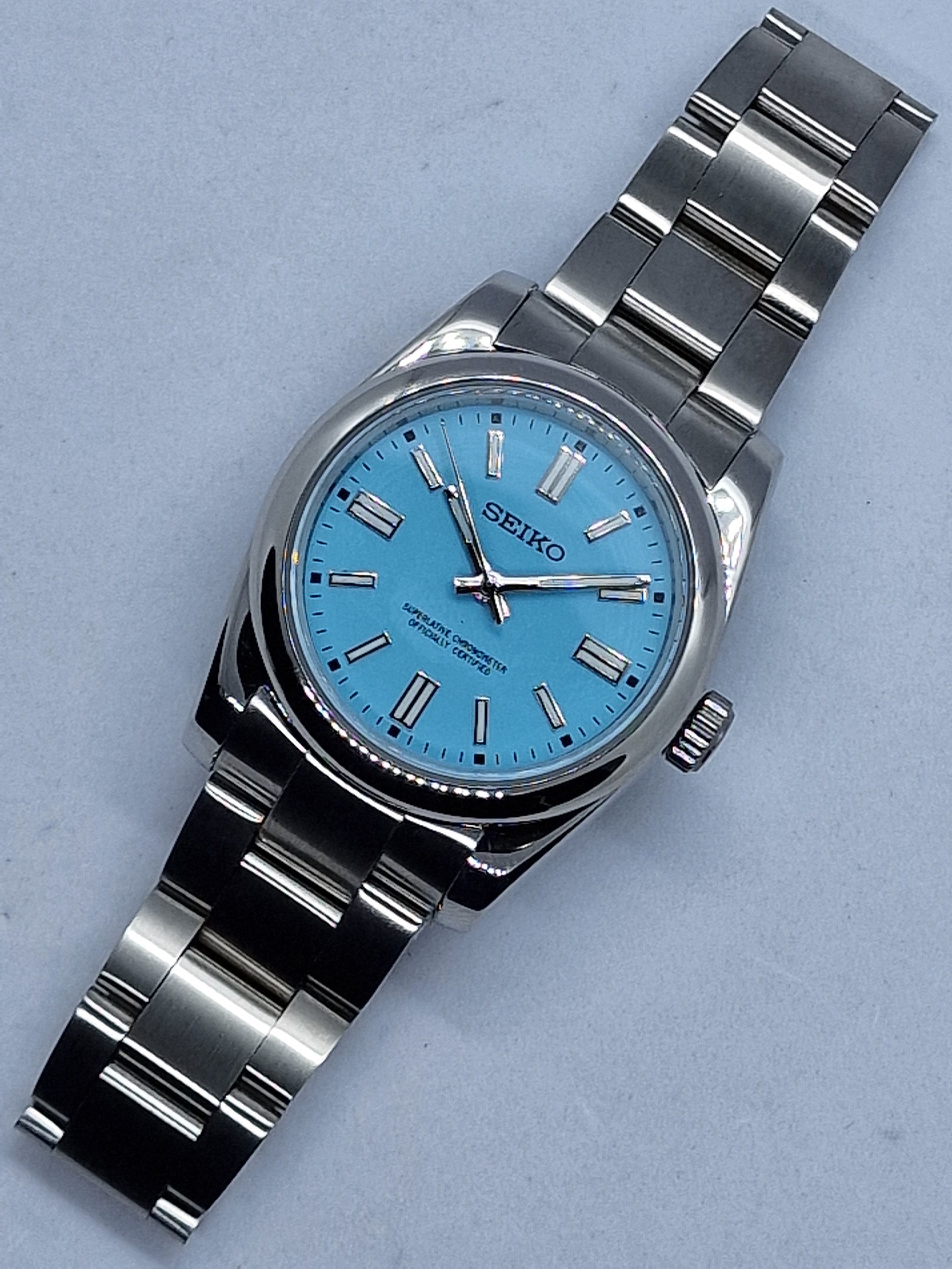 Seiko Mod Tiffany Nh35 Automatic Oyster Sapphire Crystal Custom – Dwatchmod