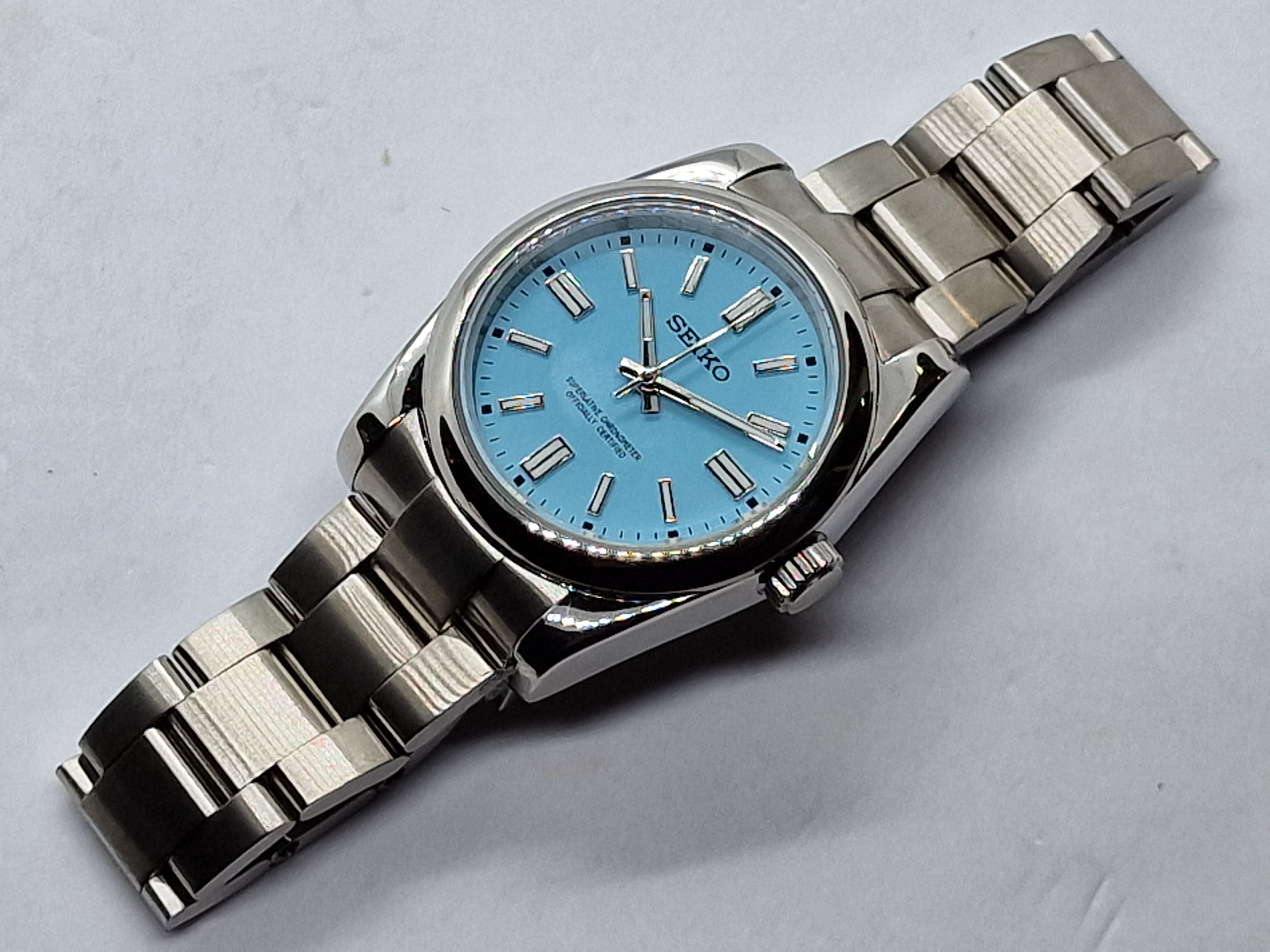 Seiko Mod Tiffany Nh35 Automatic Oyster Sapphire Crystal Custom – Dwatchmod