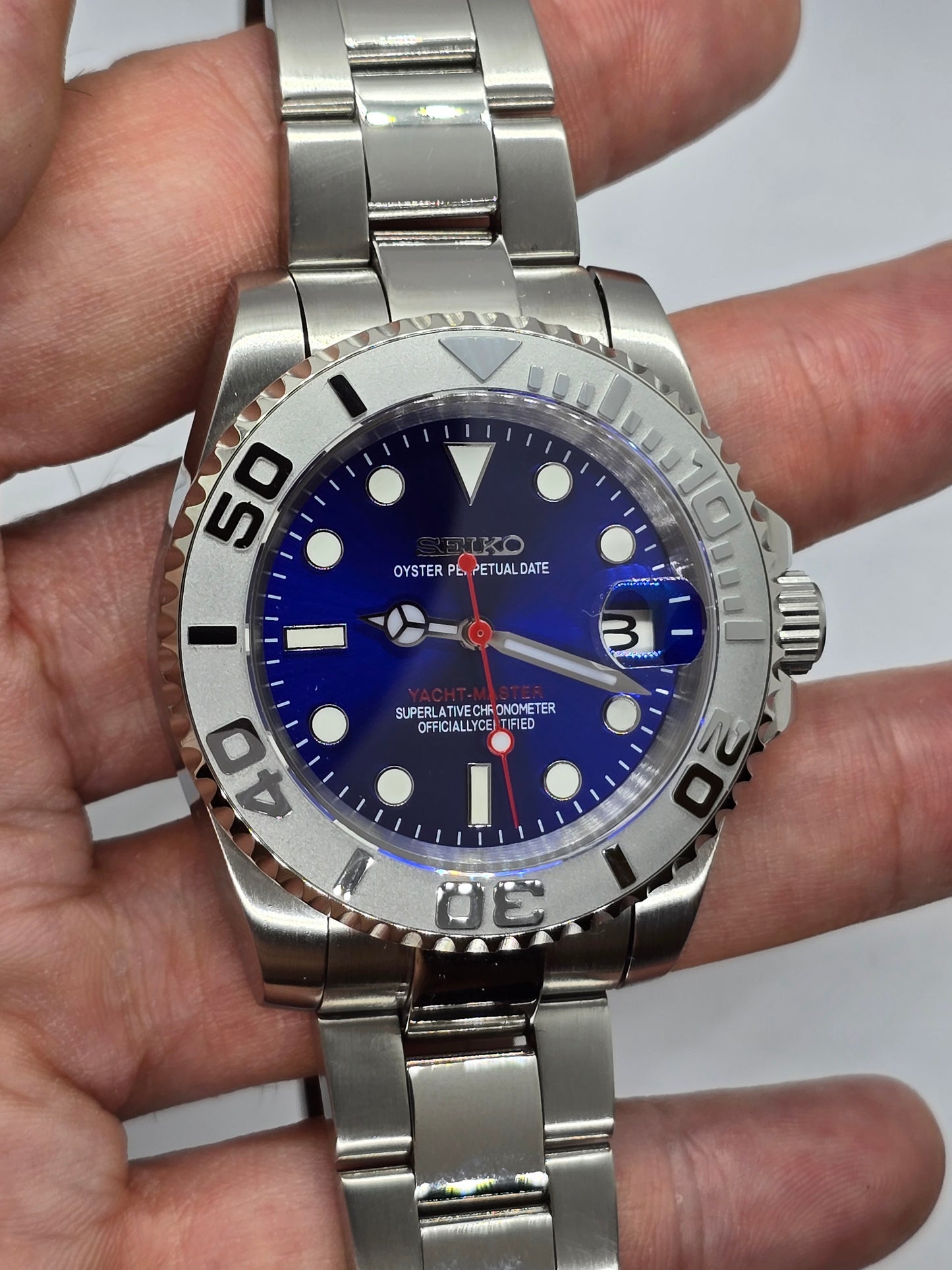 Seiko Mod Yachtmaster Nh35 Automatic 40mm Oyster Custom
